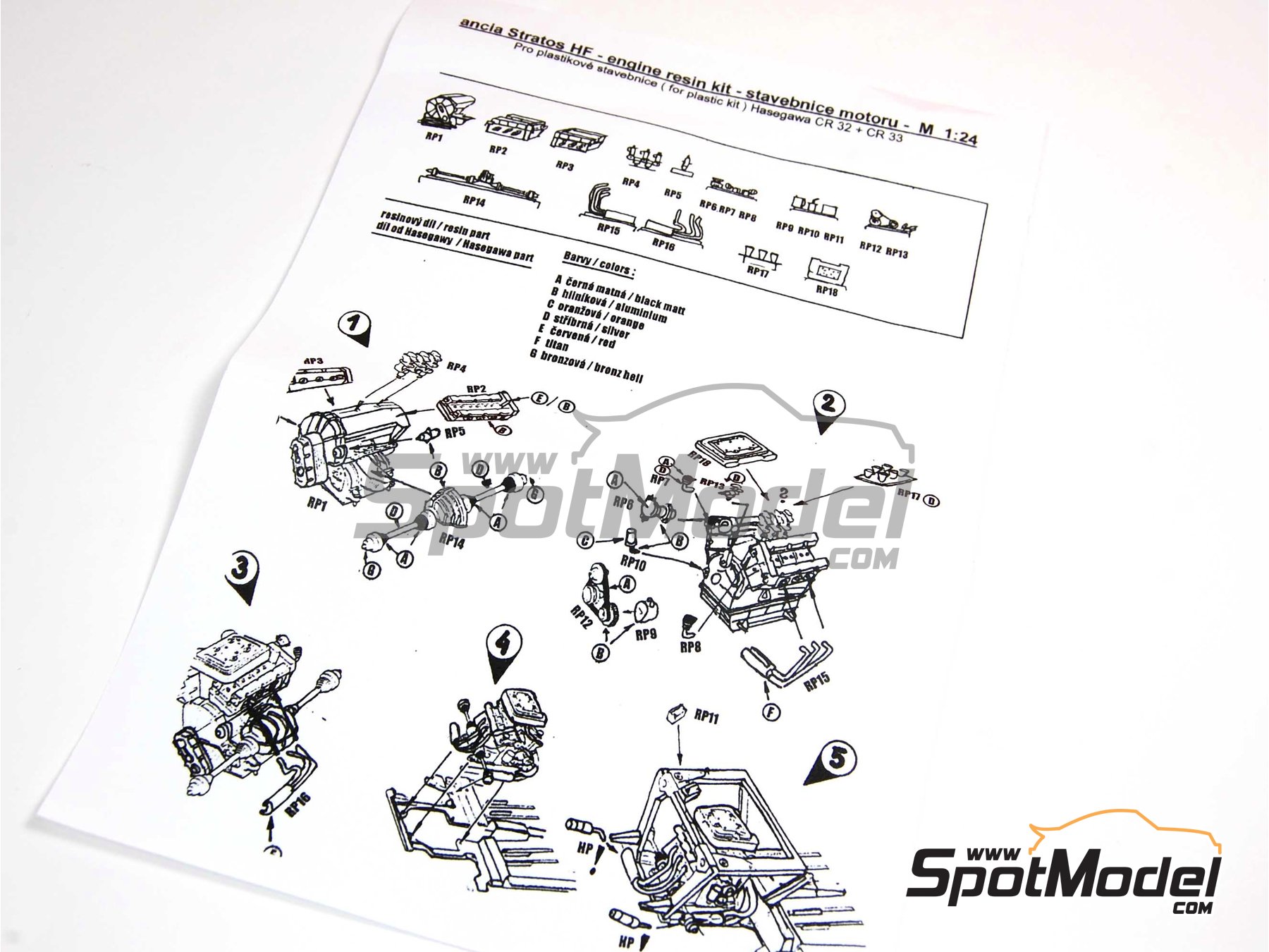 Image 2: Lancia Stratos HF | Engine in 1/24 scale manufactured by Reji Model (ref.&nbsp;REJI-SP992, also SP992)