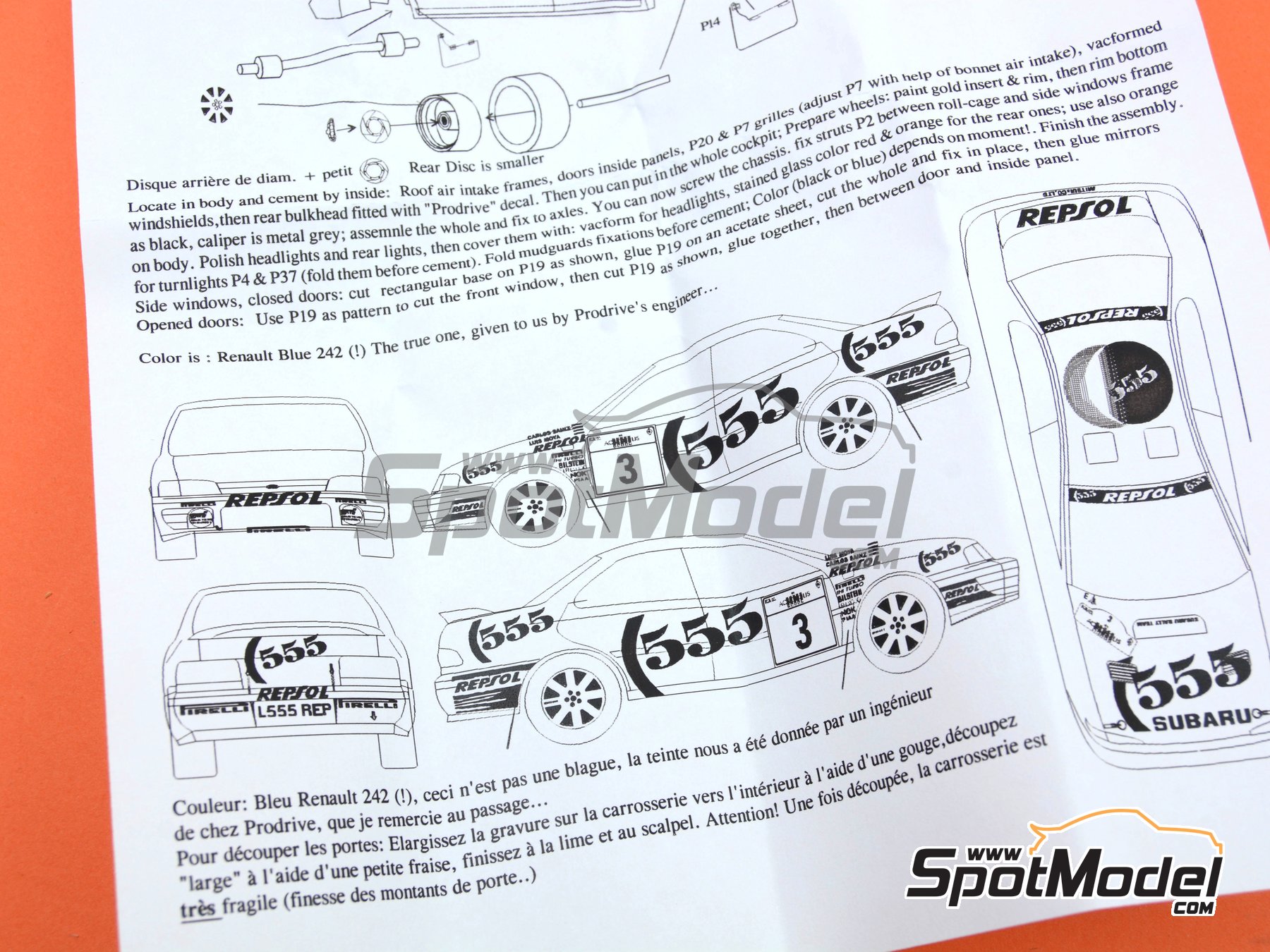 Image 8: Subaru Impreza WRX 555 Subaru World Rally Team - Acropolis Rally 1994 | Car scale model kit in 1/43 scale manufactured by Renaissance Models (ref.&nbsp;003D)
