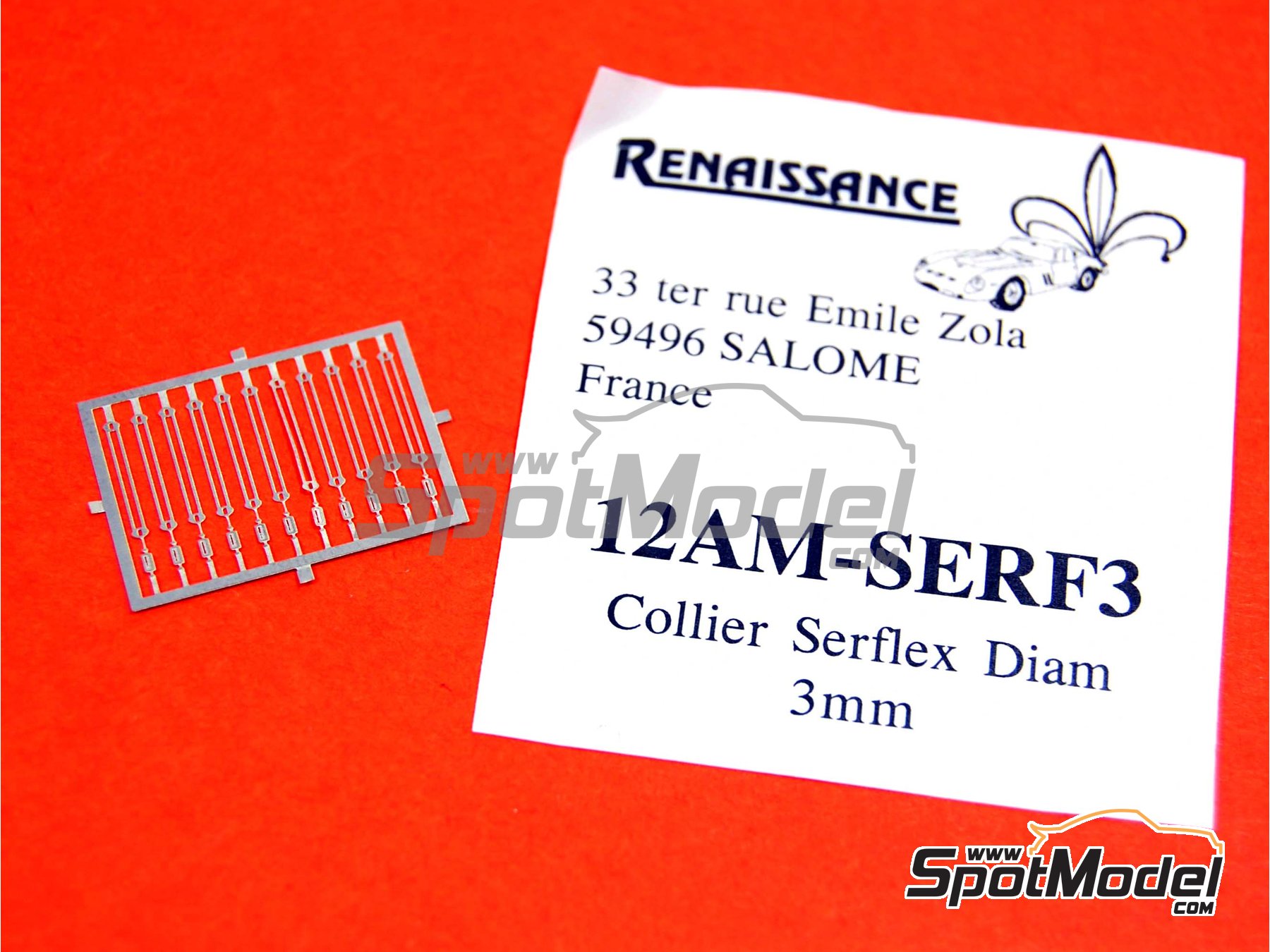 Image 1: Serflex hose clamp 3mm | Clamps in 1/12 scale manufactured by Renaissance Models (ref. 12AM-SERF3)