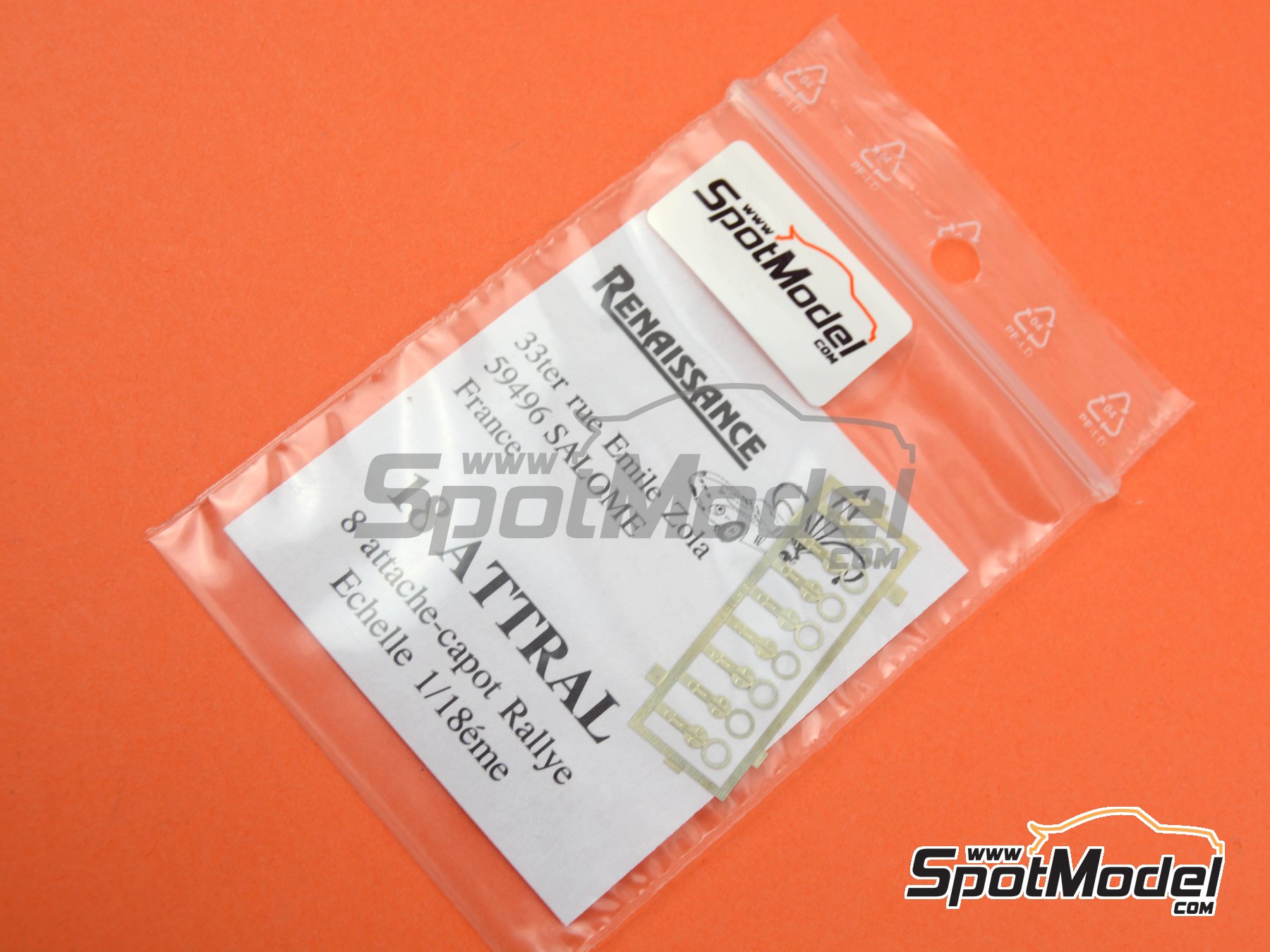 Image 5: Bonnet pin for rally cars | Bonnet pins in 1/18 scale manufactured by Renaissance Models (ref.&nbsp;18ATTRAL)