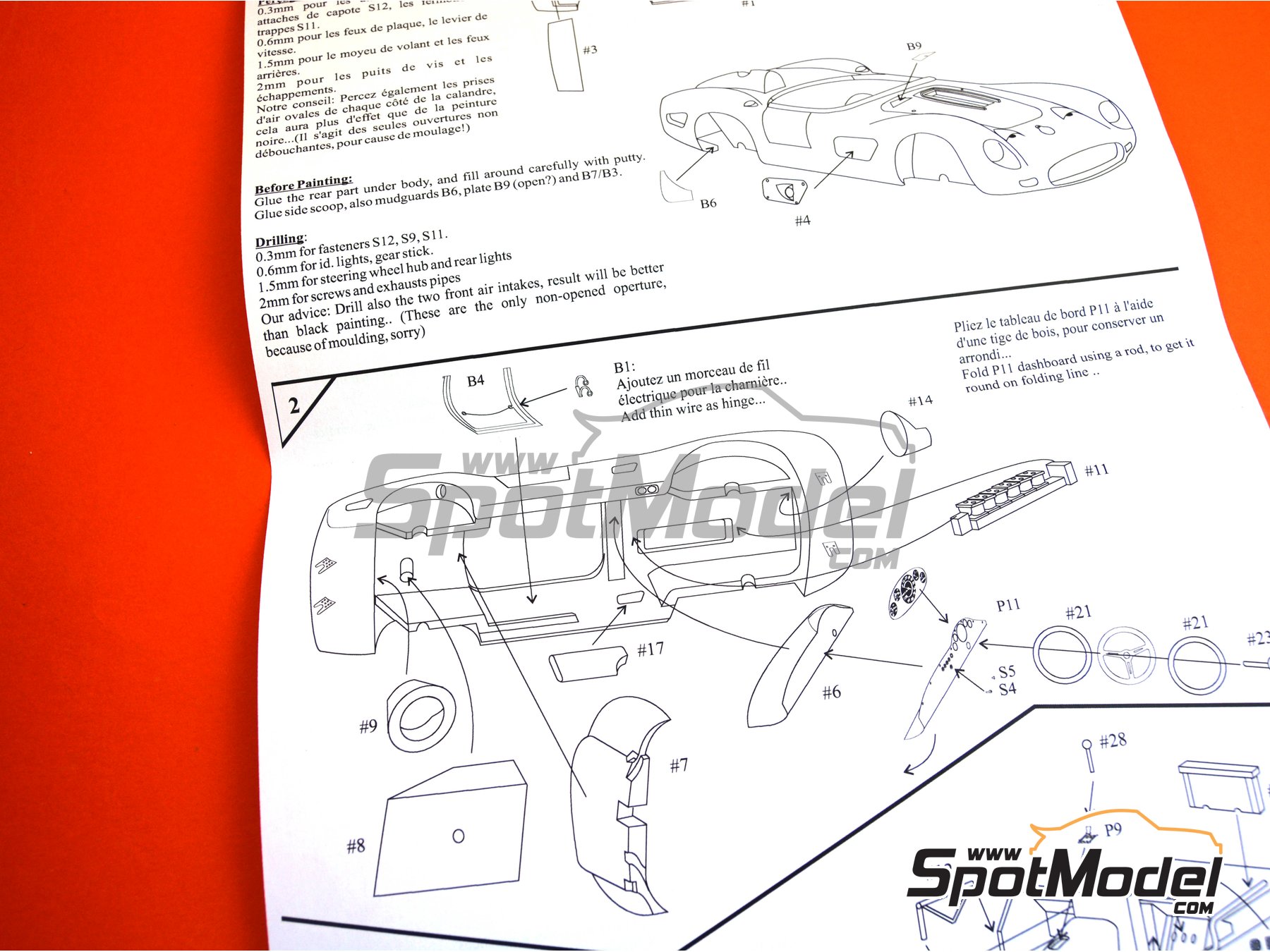 Image 13: Ferrari 250 Testa Rossa TR59/60 - 24 Hours Le Mans 1960 | Car scale model kit in 1/24 scale manufactured by Renaissance Models (ref.&nbsp;24-08, also 24/08)