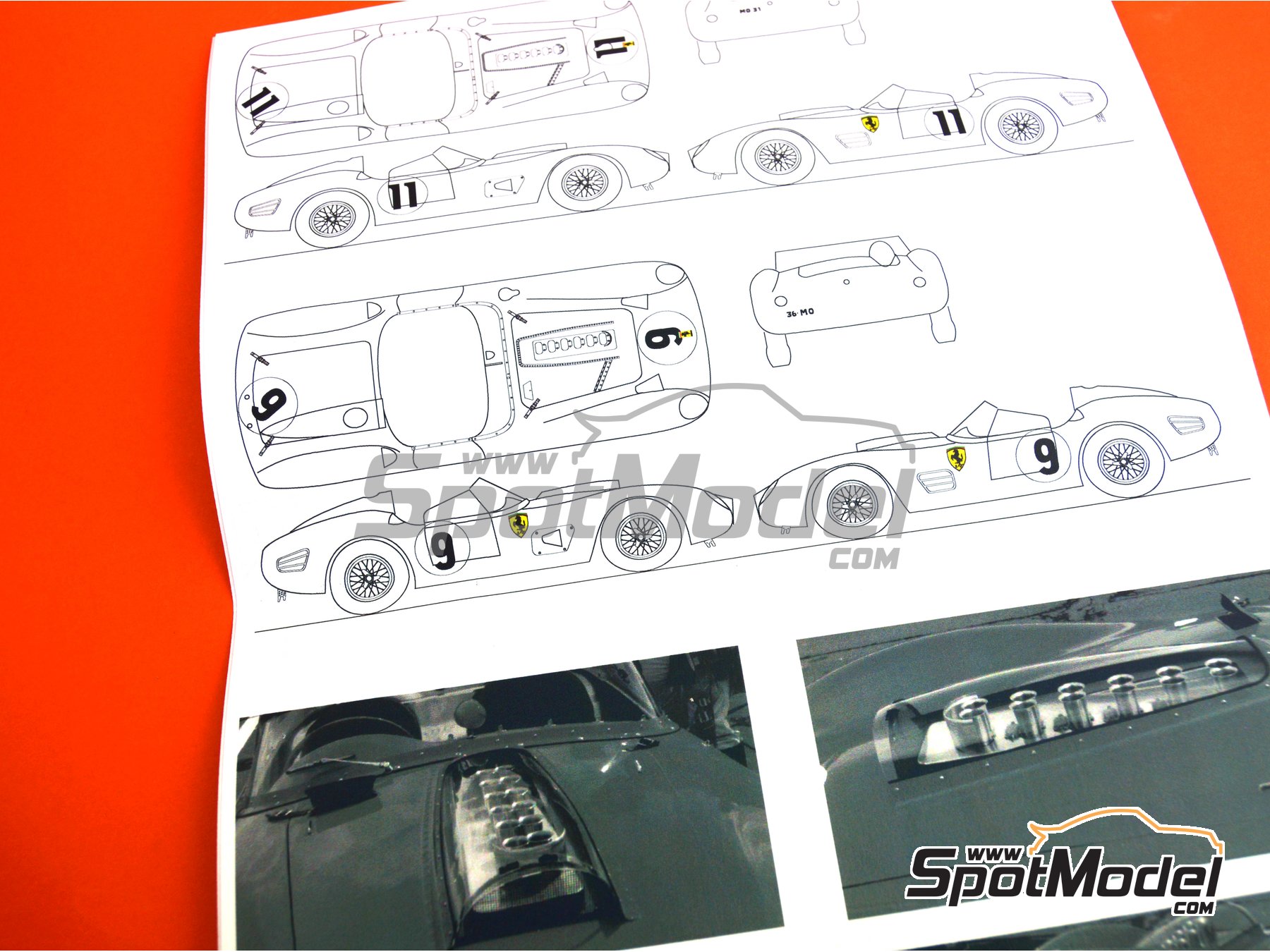 Image 14: Ferrari 250 Testa Rossa TR59/60 - 24 Hours Le Mans 1960 | Car scale model kit in 1/24 scale manufactured by Renaissance Models (ref.&nbsp;24-08, also 24/08)