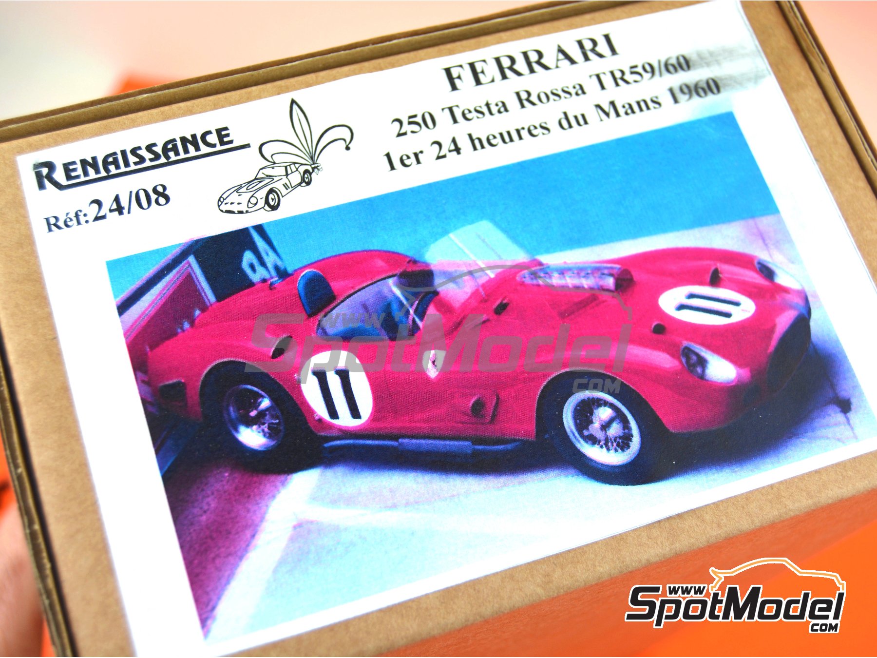 Image 15: Ferrari 250 Testa Rossa TR59/60 - 24 Hours Le Mans 1960 | Car scale model kit in 1/24 scale manufactured by Renaissance Models (ref.&nbsp;24-08, also 24/08)