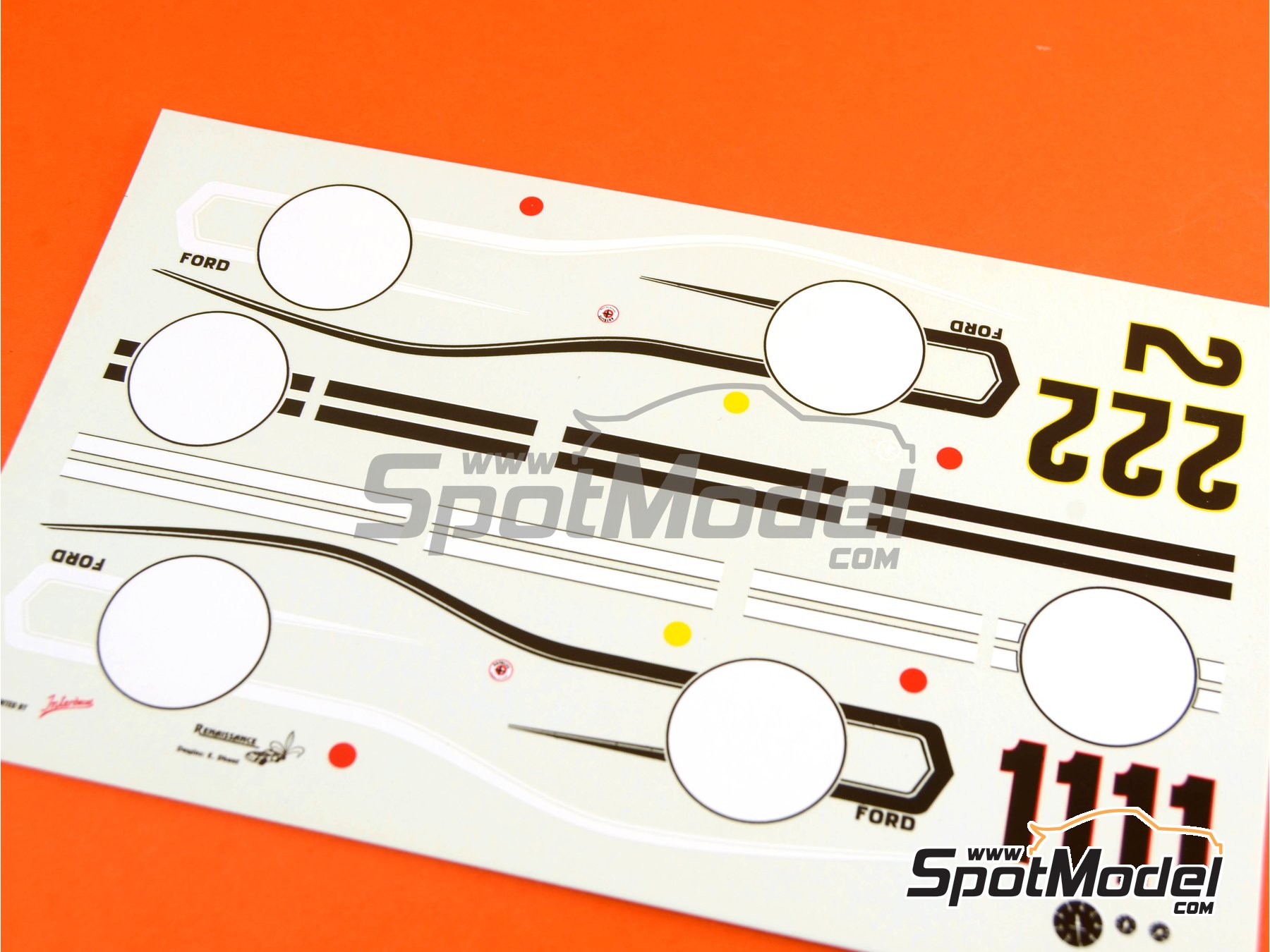 Image 6: Ford GT40 Mk IV Shelby American Team - 24 Hours Le Mans 1967 | Car scale model kit in 1/24 scale manufactured by Renaissance Models (ref. 24-16, also 24/16)