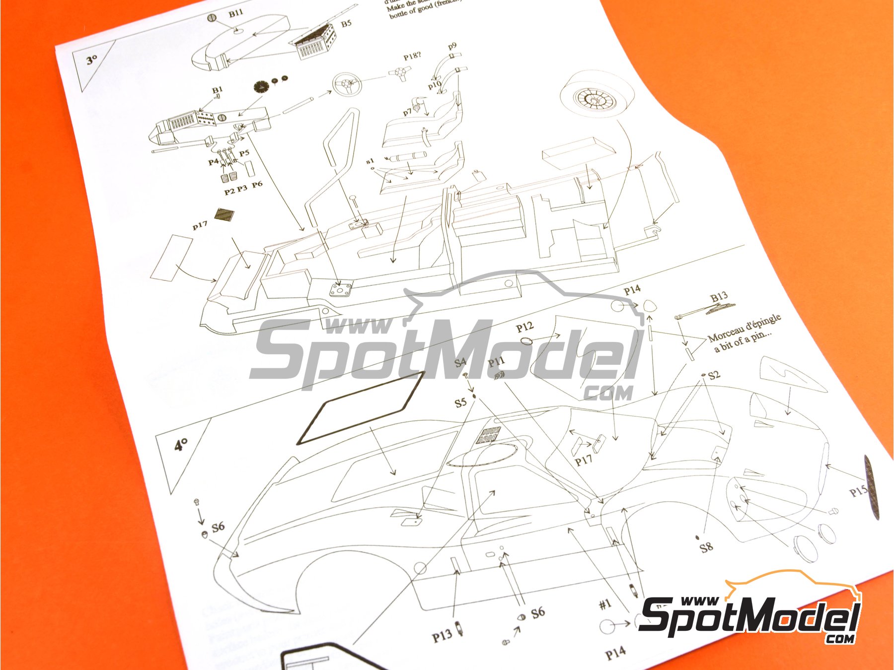Image 27: Ford GT40 Mk IV Shelby American Team - 24 Hours Le Mans 1967 | Car scale model kit in 1/24 scale manufactured by Renaissance Models (ref. 24-16, also 24/16)