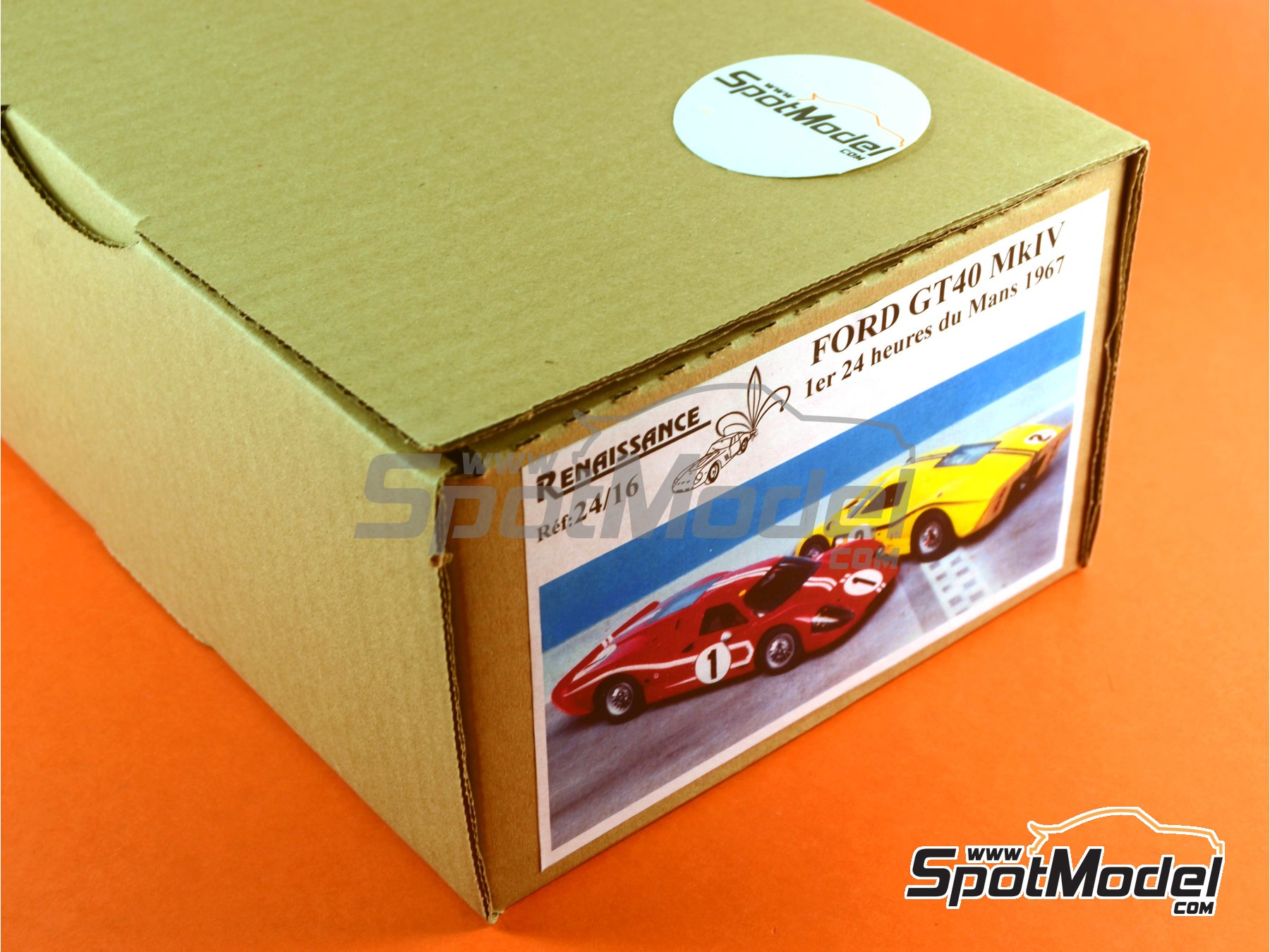 Image 28: Ford GT40 Mk IV Shelby American Team - 24 Hours Le Mans 1967 | Car scale model kit in 1/24 scale manufactured by Renaissance Models (ref. 24-16, also 24/16)