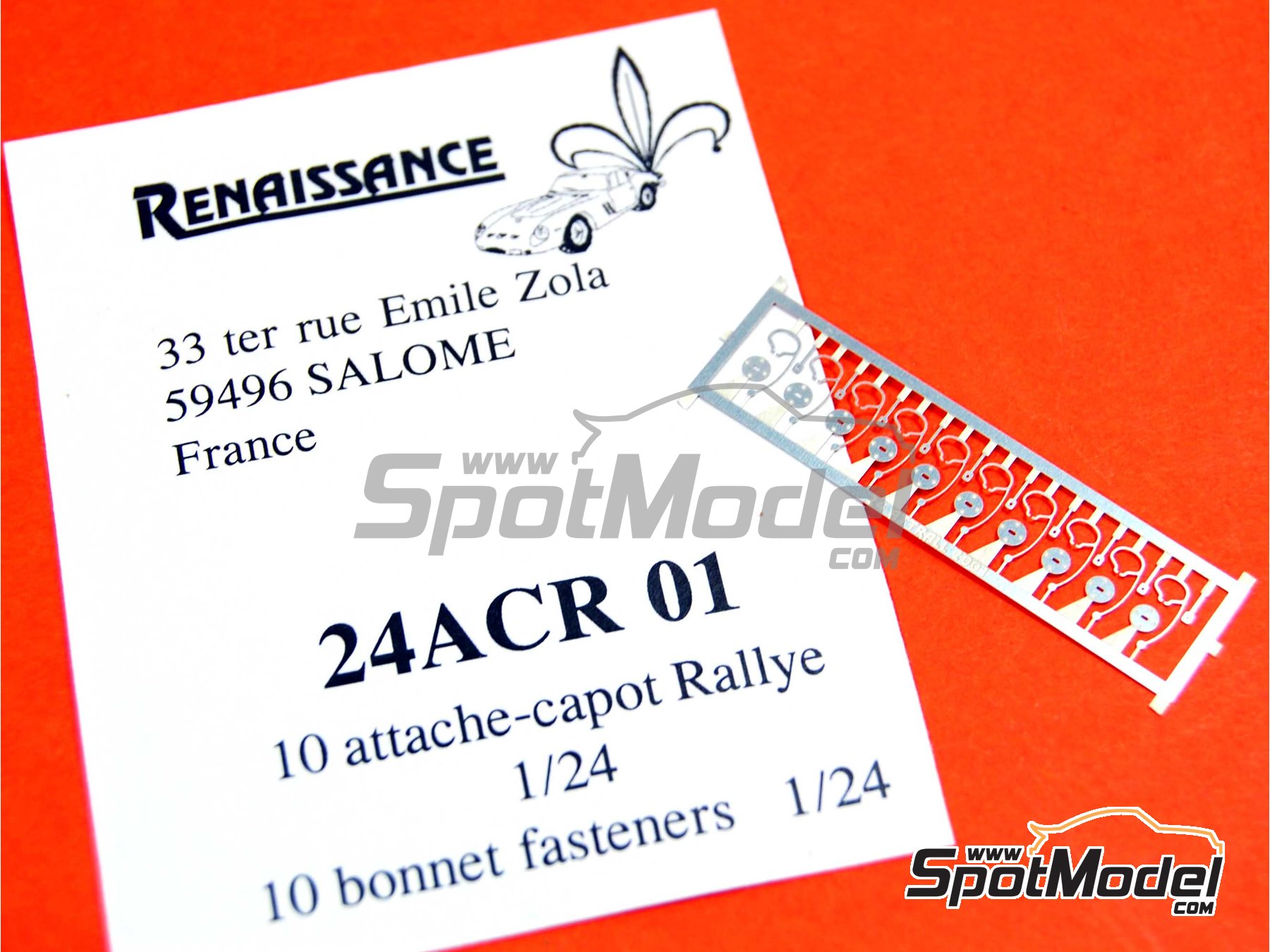 Image 1: Bonnet pins | Bonnet pins in 1/24 scale manufactured by Renaissance Models (ref.&nbsp;24ACR01)