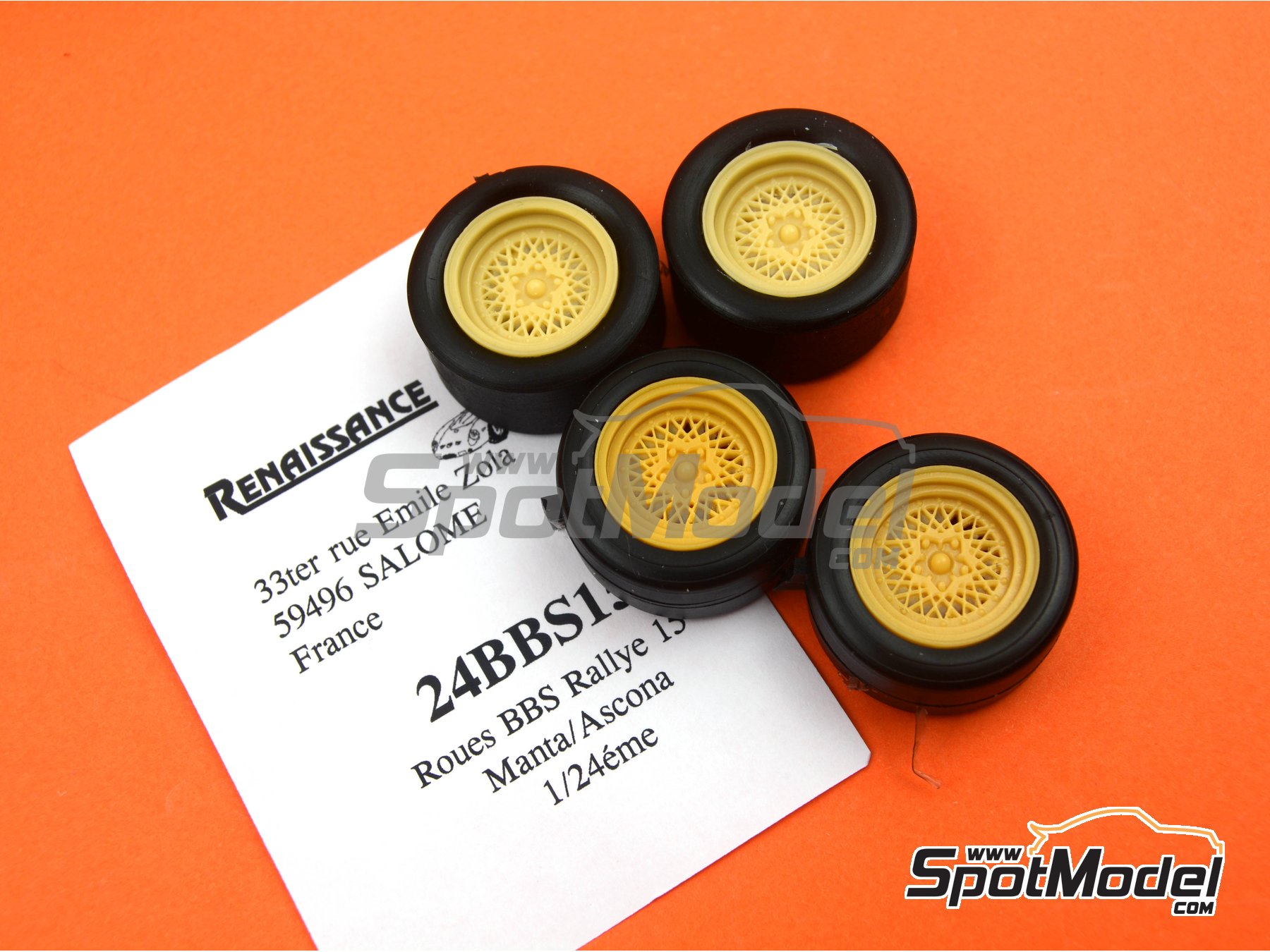 Image 3: BBS 15 pulgadas | Set de llantas y neum&aacute;ticos en escala&nbsp;1/24 fabricado por Renaissance Models (ref.&nbsp;24BBS15)