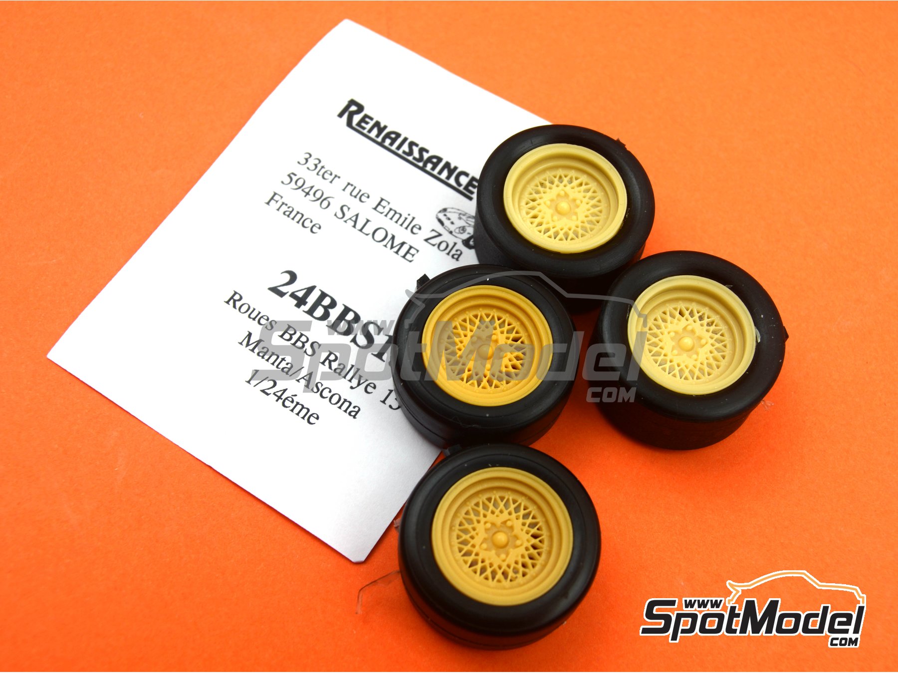 Image 4: BBS 15 pulgadas | Set de llantas y neum&aacute;ticos en escala&nbsp;1/24 fabricado por Renaissance Models (ref.&nbsp;24BBS15)