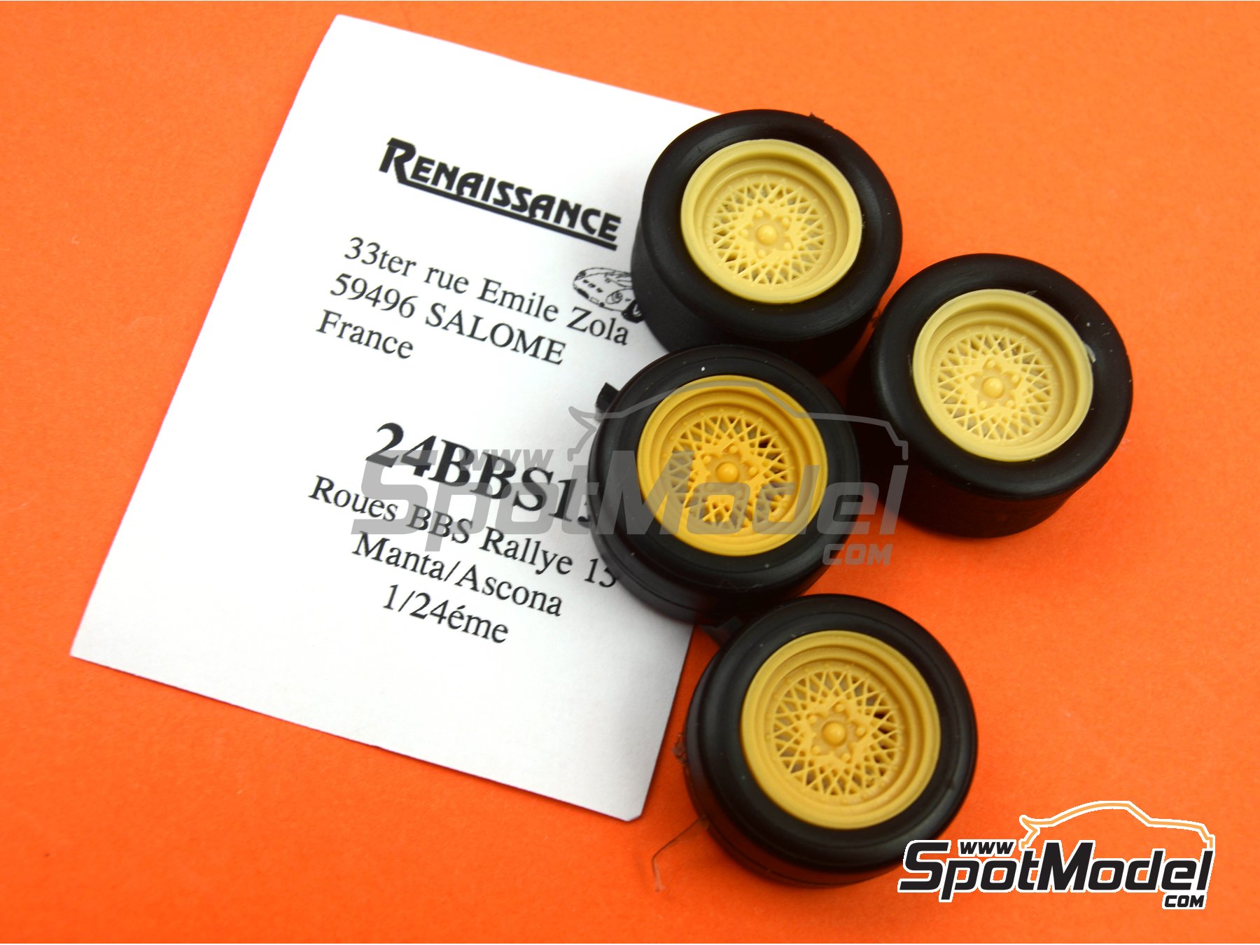 Image 5: BBS 15 pulgadas | Set de llantas y neum&aacute;ticos en escala&nbsp;1/24 fabricado por Renaissance Models (ref.&nbsp;24BBS15)