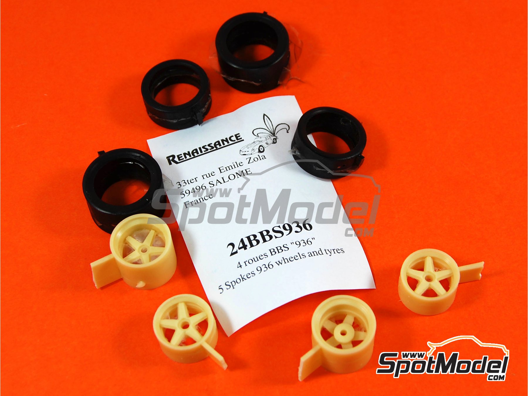 Image 1: BBS 15 inches rims -  1976 | Rims and tyres set in 1/24 scale manufactured by Renaissance Models (ref.&nbsp;24BBS936)