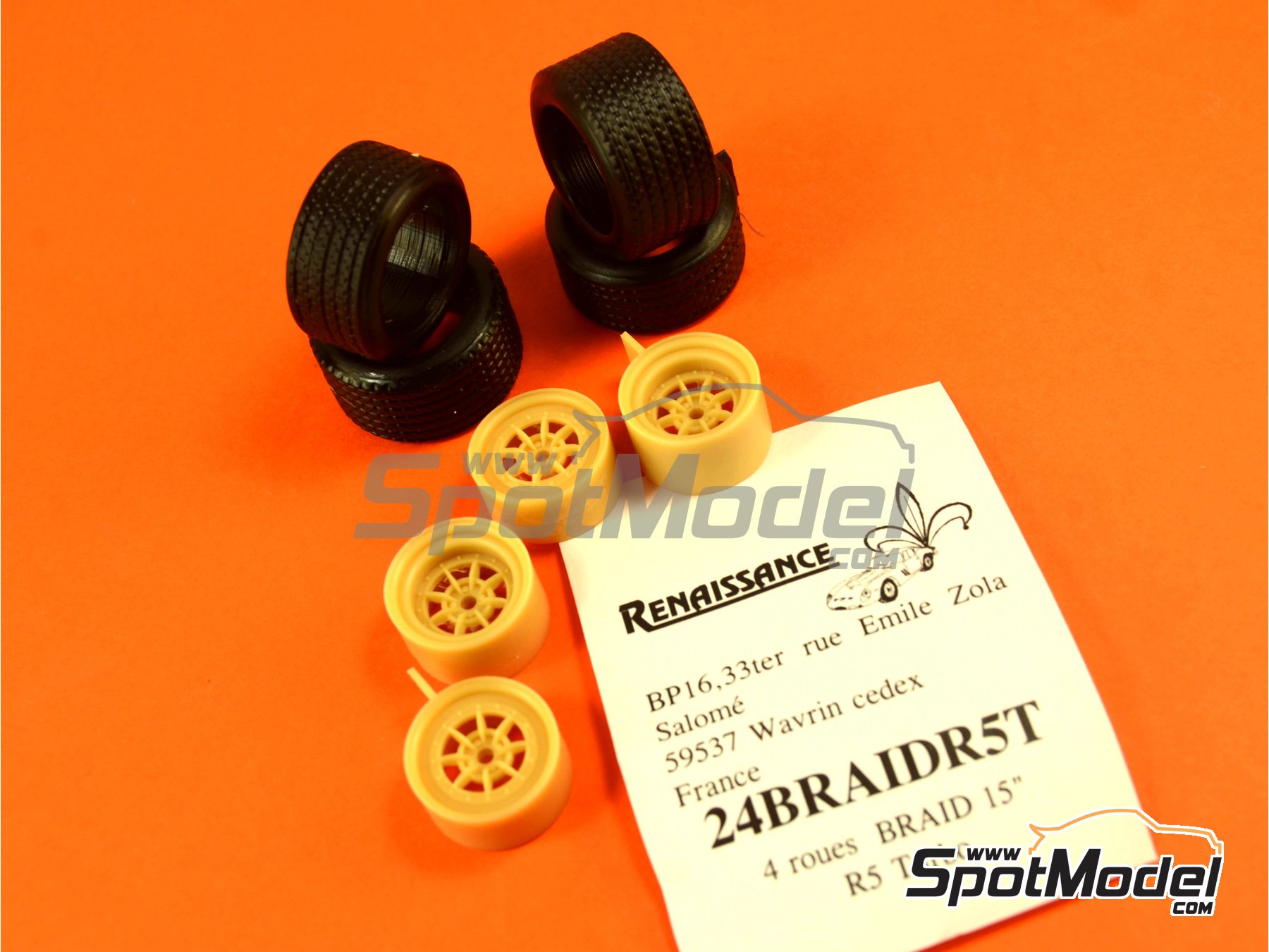 Image 5: Braid 15 inches | Rims and tyres set in 1/24 scale manufactured by Renaissance Models (ref.&nbsp;24BRAIDR5T)