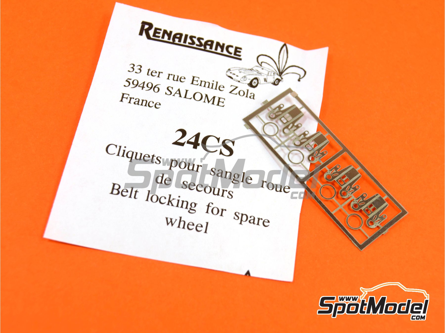 Image 1: Gancho de cierre para rueda de repuesto | Detalle en escala&nbsp;1/24 fabricado por Renaissance Models (ref.&nbsp;24CS)