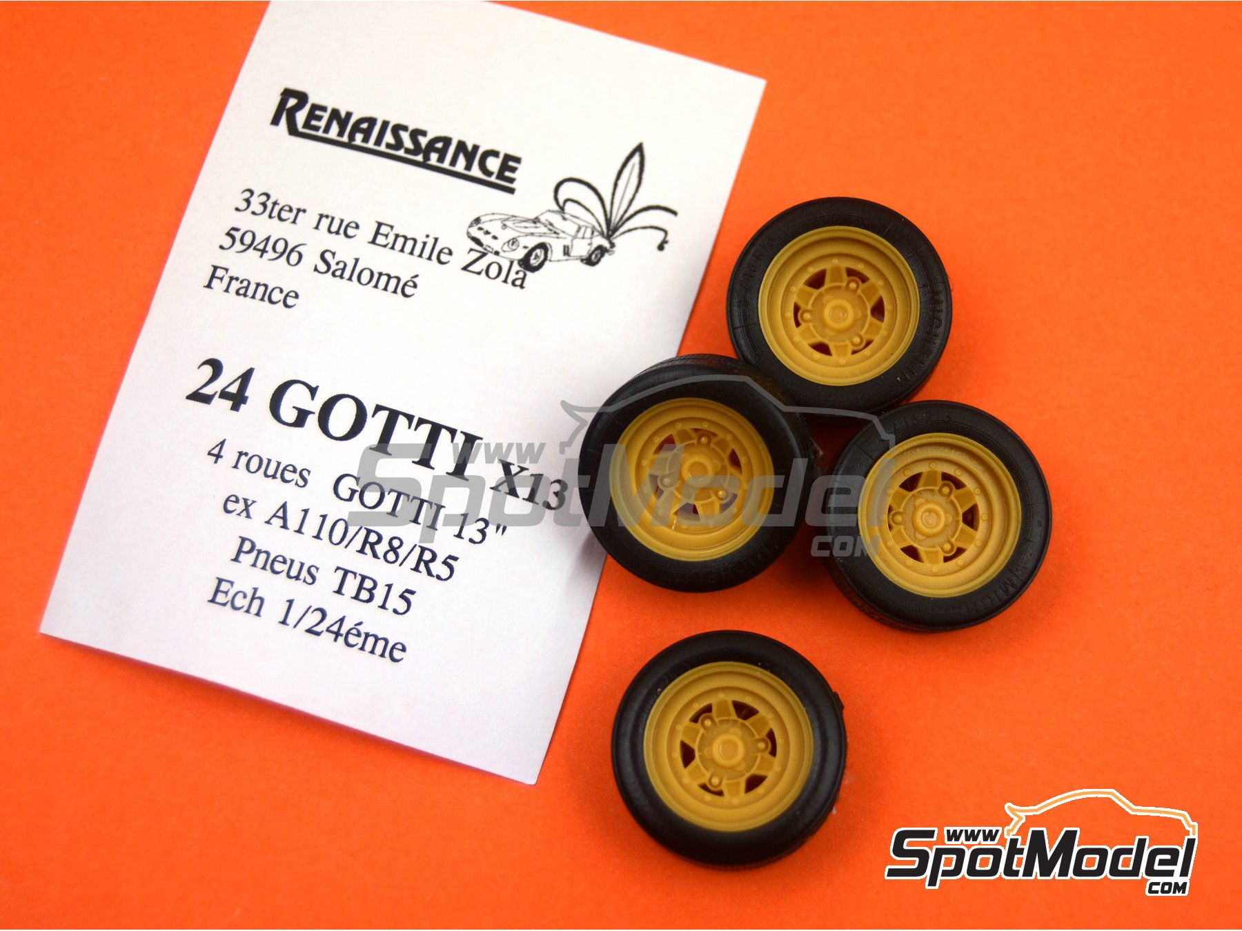 Image 4: Gotti X13 13 inches | Rims and tyres set in 1/24 scale manufactured by Renaissance Models (ref.&nbsp;24GottiX13)