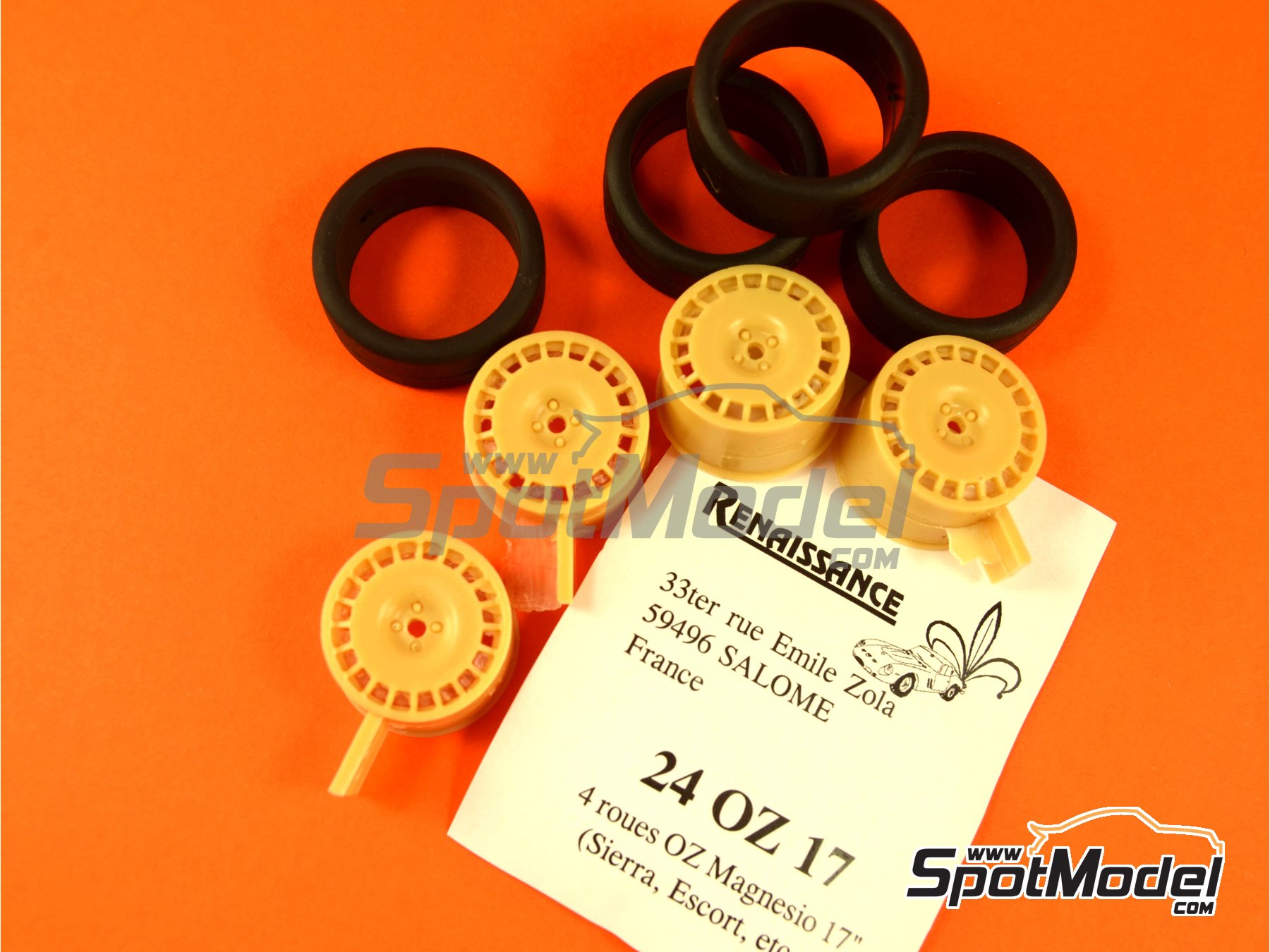 Image 6: OZ 17 inches | Rims and tyres set in 1/24 scale manufactured by Renaissance Models (ref.&nbsp;24OZ17)
