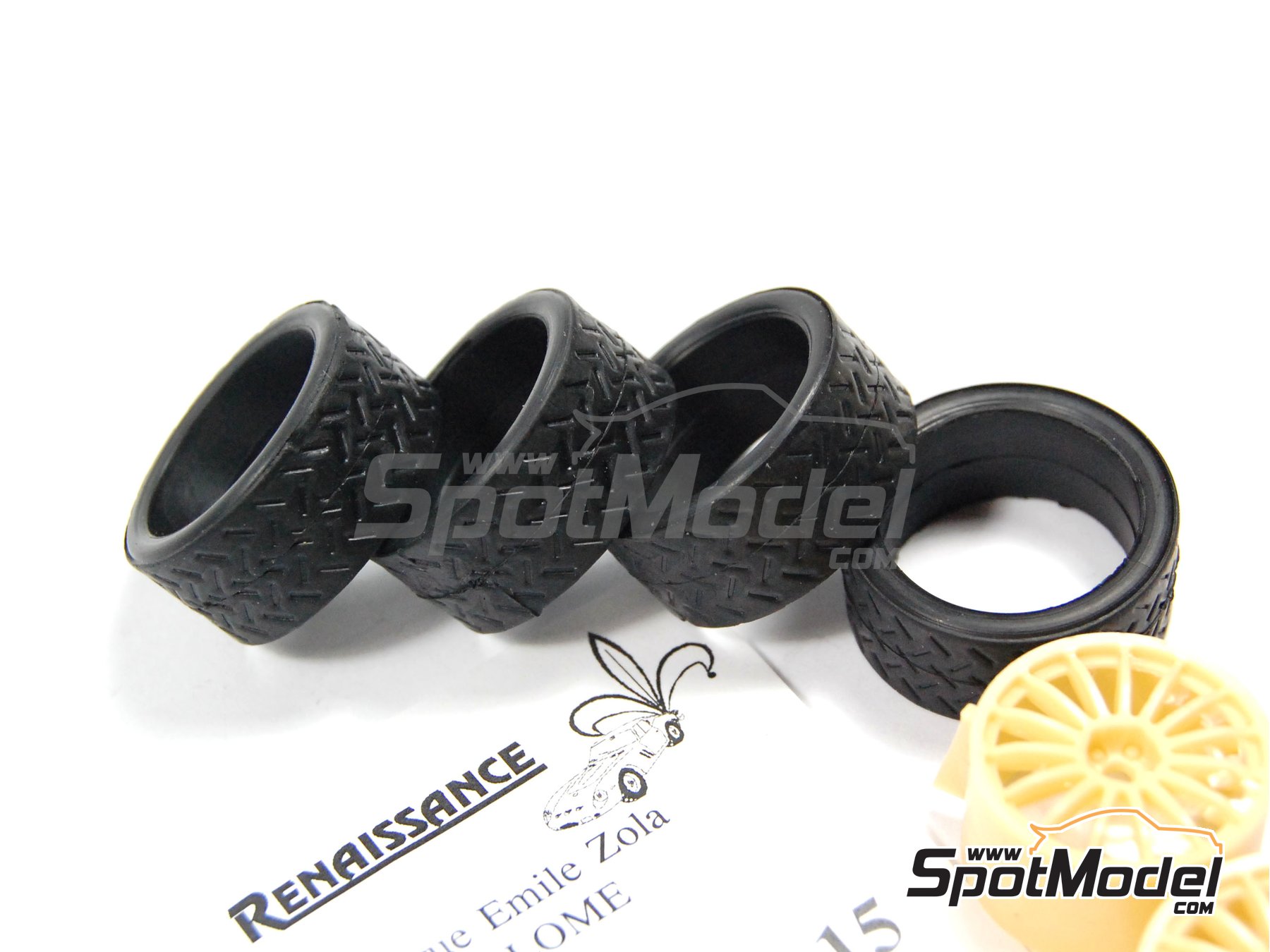 Image 5: Llantas OZ 18 pulgadas 15 radios con neumaticos de rally | Set de llantas y neum&aacute;ticos en escala&nbsp;1/24 fabricado por Renaissance Models (ref.&nbsp;24OZ18-15)