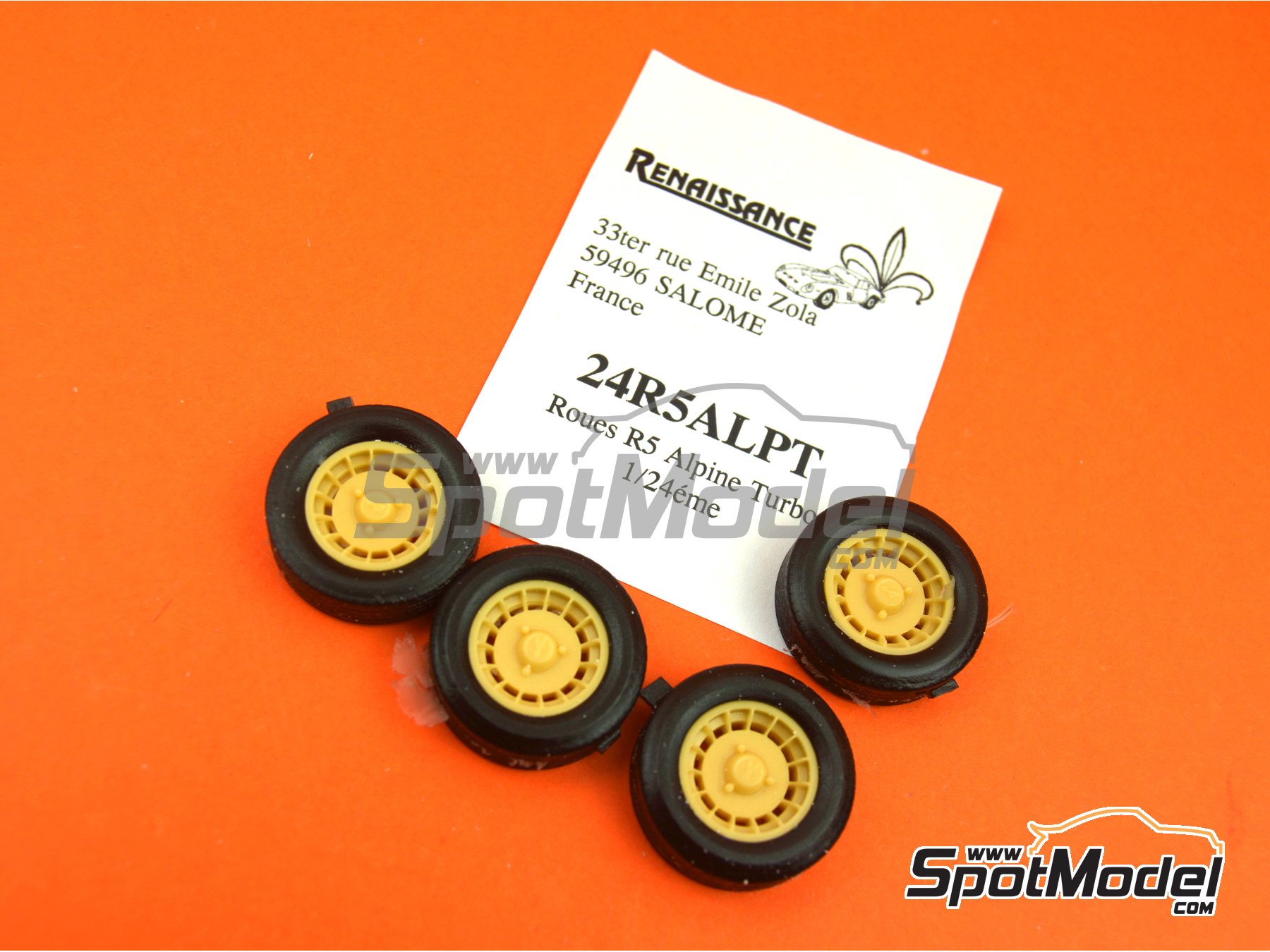 Image 6: Alpine Turbo Design | Set de llantas y neumáticos en escala 1/24 fabricado por Renaissance Models (ref. 24R5ALPT)