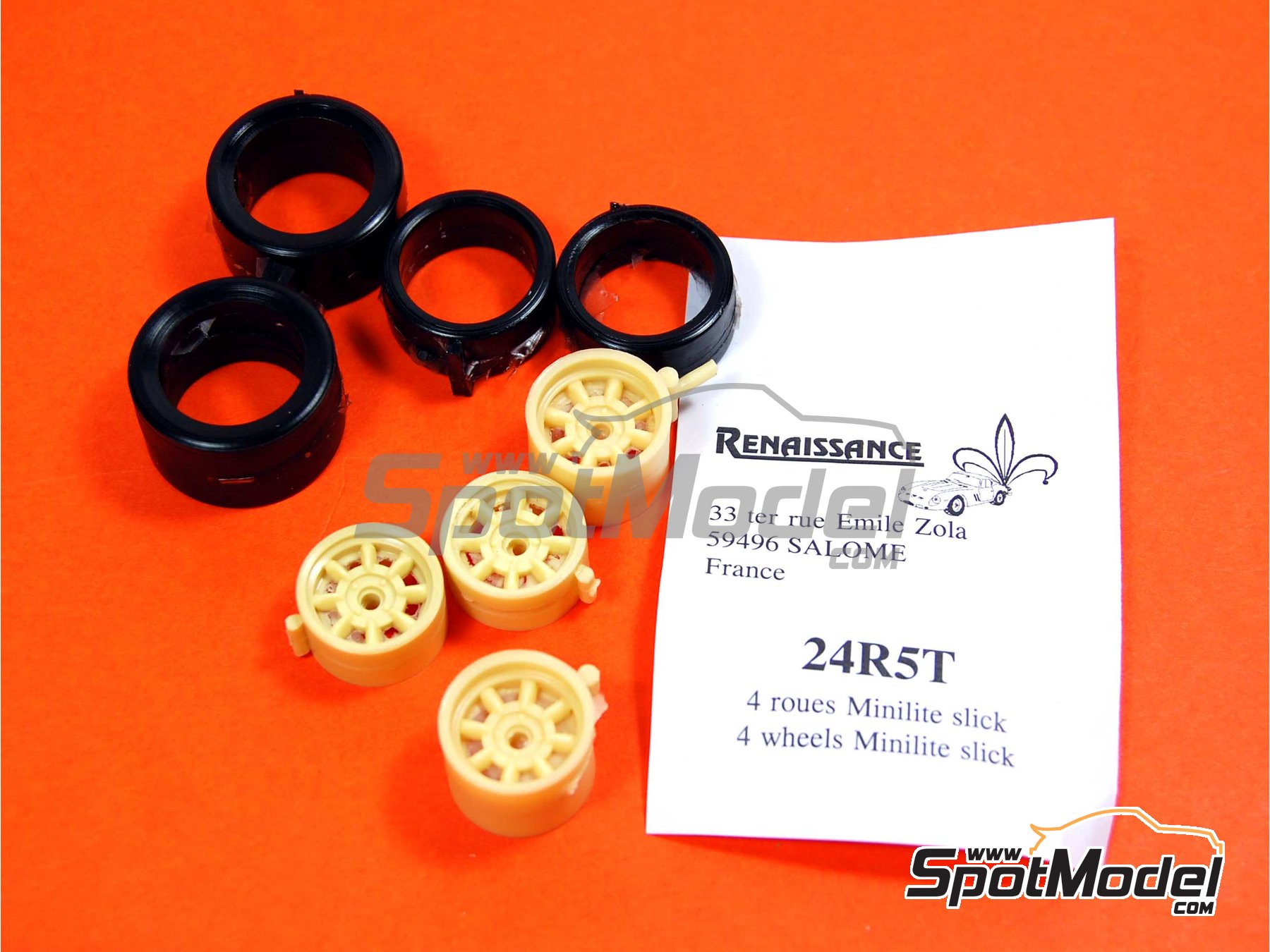 Image 1: Gotti-Minilite | Rims and tyres set in 1/24 scale manufactured by Renaissance Models (ref.&nbsp;24R5T)