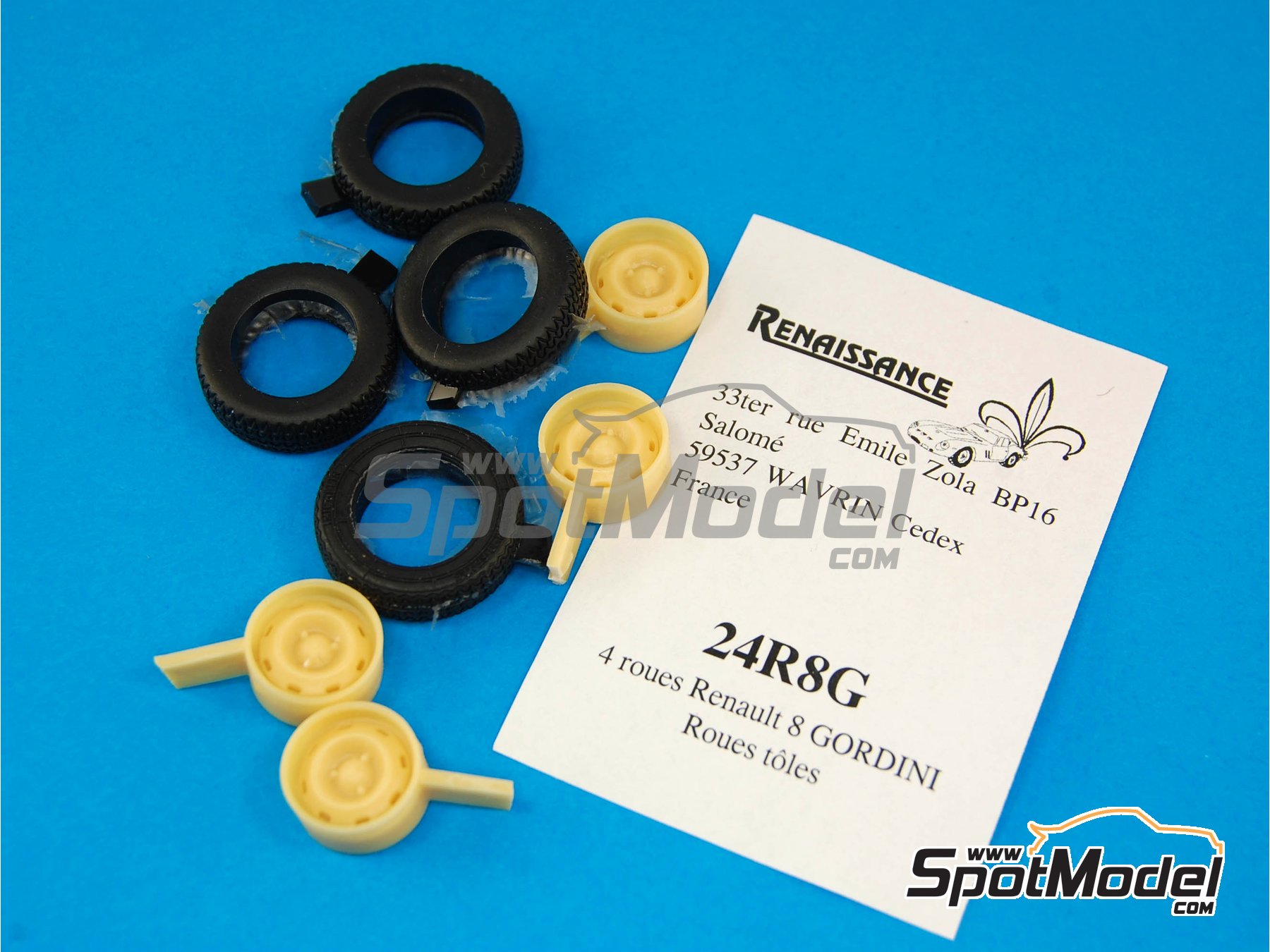 Image 4: Renault R8 Gordini | Rims and tyres set in 1/24 scale manufactured by Renaissance Models (ref.&nbsp;24R8G)