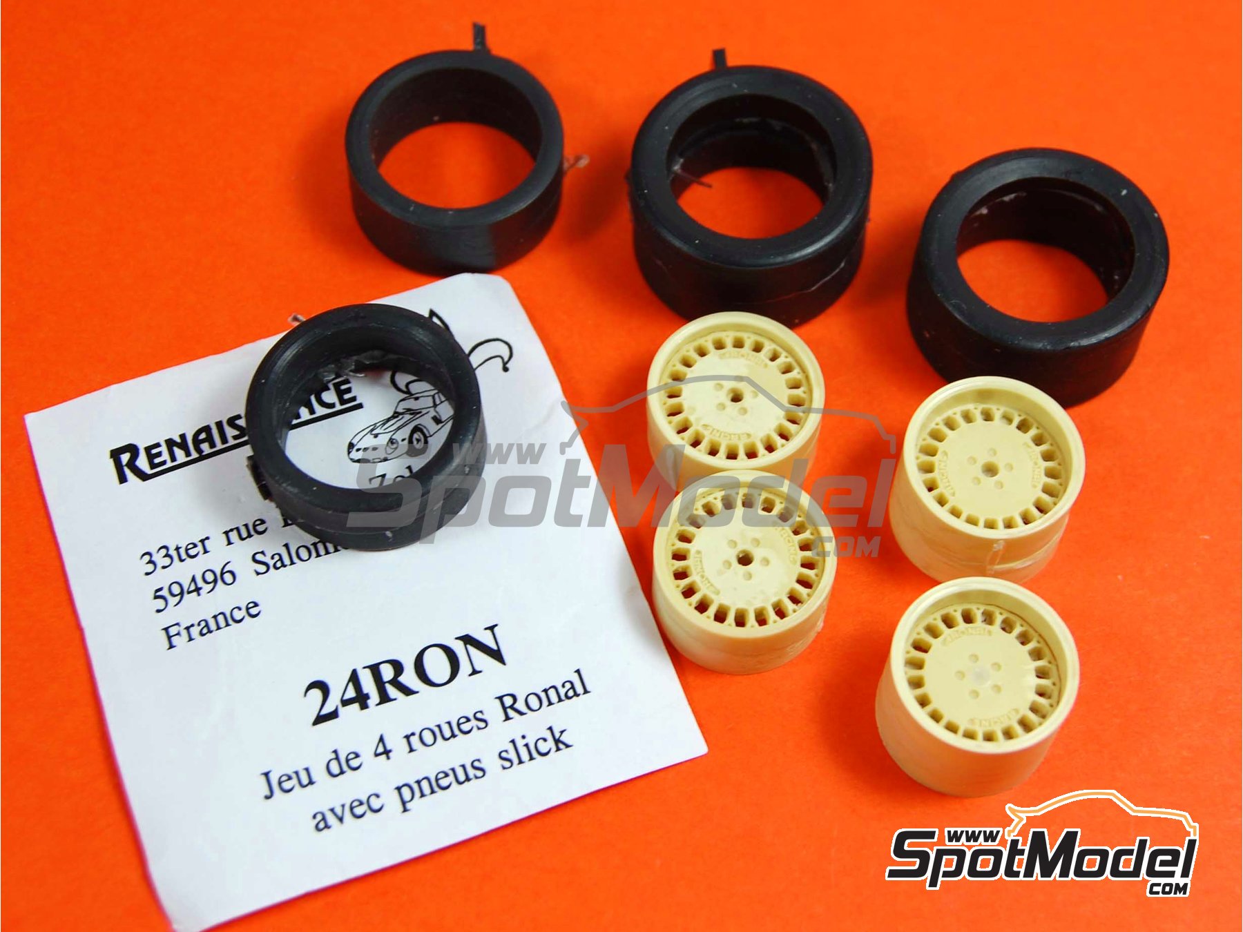 Image 1: Ronal with slicks | Rims and tyres set in 1/24 scale manufactured by Renaissance Models (ref.&nbsp;24RON)