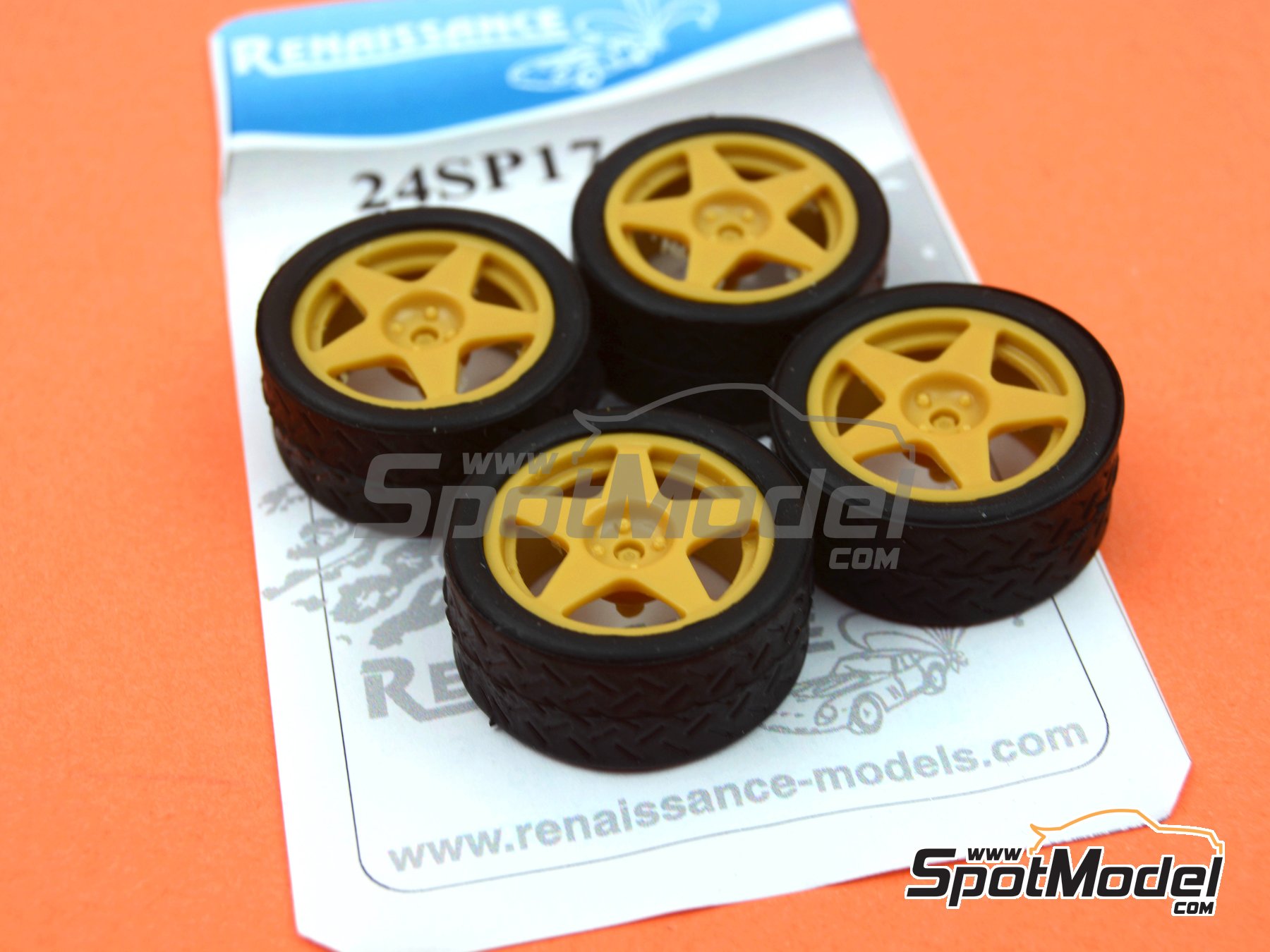 Image 7: Speedline SL2110 17 inches 5 spokes 4 nuts | Rims and tyres set in 1/24 scale manufactured by Renaissance Models (ref.&nbsp;24SP17-5III, also 24SP17-5-3)
