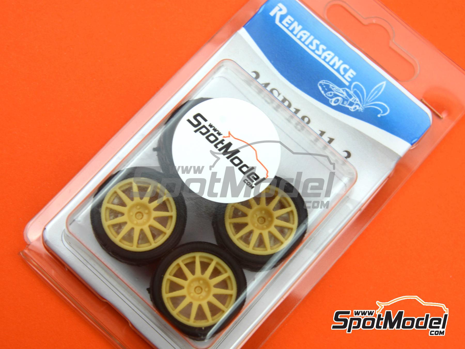 Image 2: Speedline 18 inches 11 spokes 5 nuts | Rims and tyres set in 1/24 scale manufactured by Renaissance Models (ref.&nbsp;24SP18-11-3)