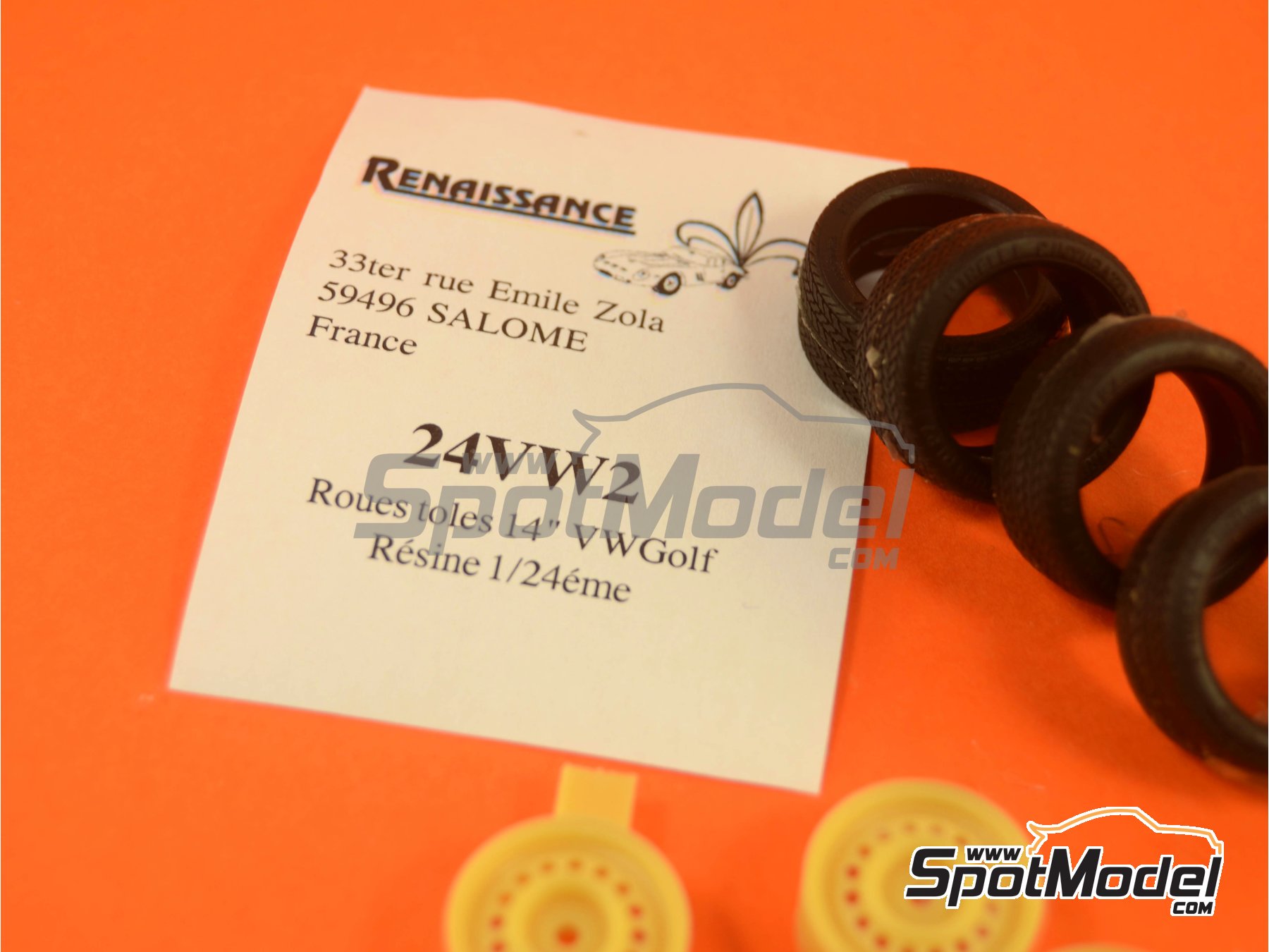 Image 5: Volkswagen Golf II | Rims and tyres set in 1/24 scale manufactured by Renaissance Models (ref.&nbsp;24VW2)