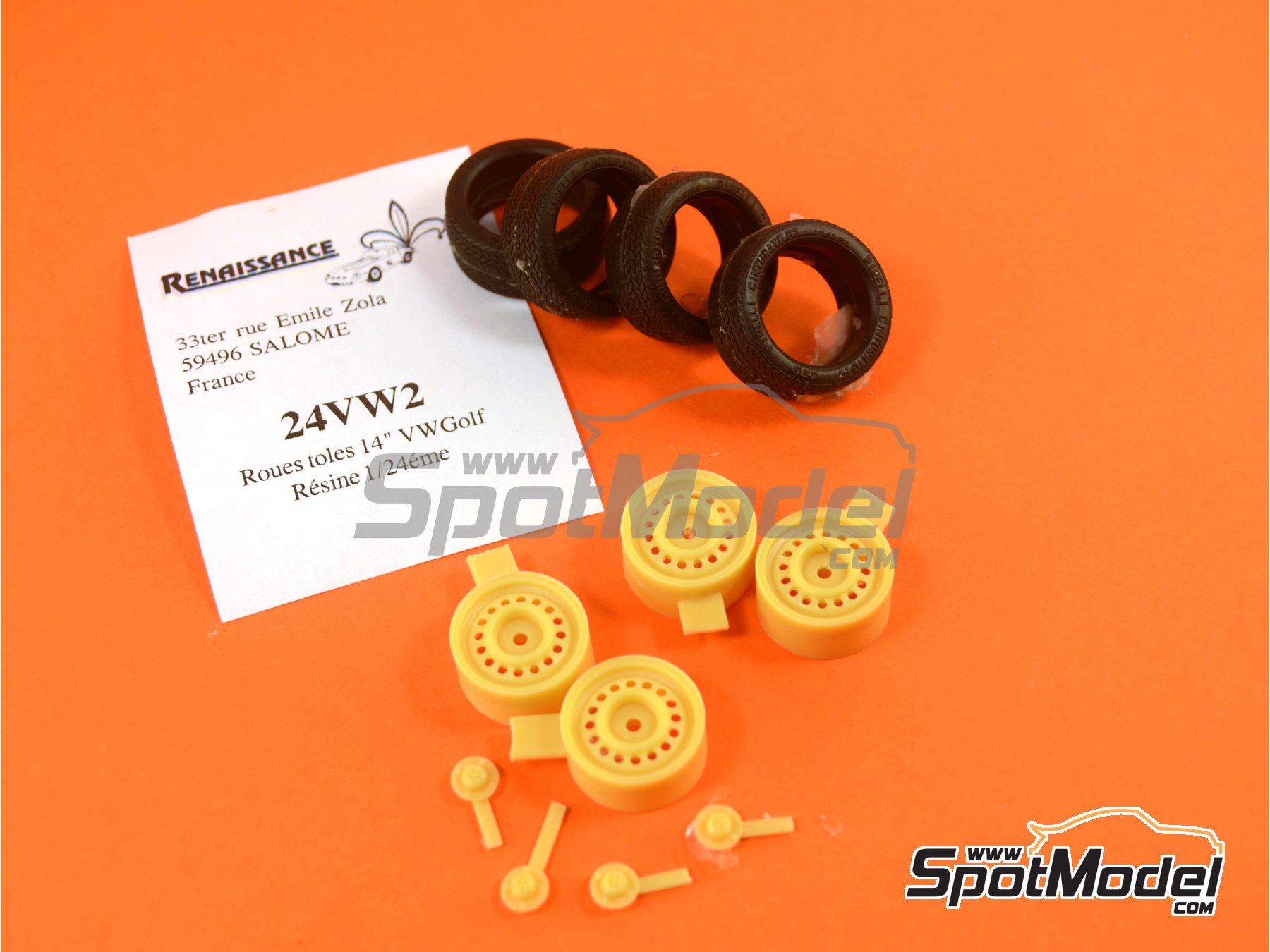 Image 6: Volkswagen Golf II | Rims and tyres set in 1/24 scale manufactured by Renaissance Models (ref.&nbsp;24VW2)