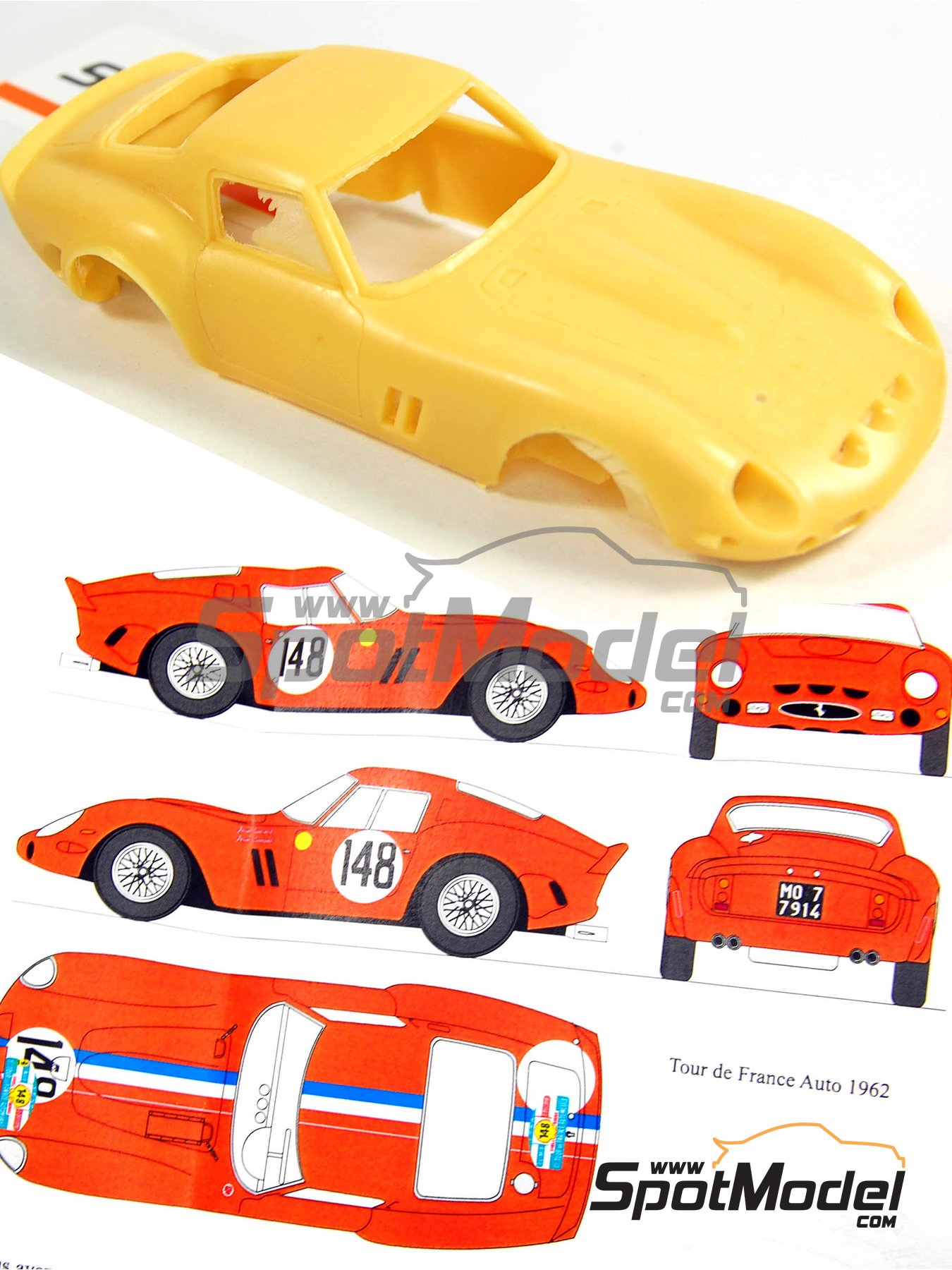 Decals Ferrari 250 GT Tour France Auto 1956 1:32 1:24 43 18 64 87 calcas 