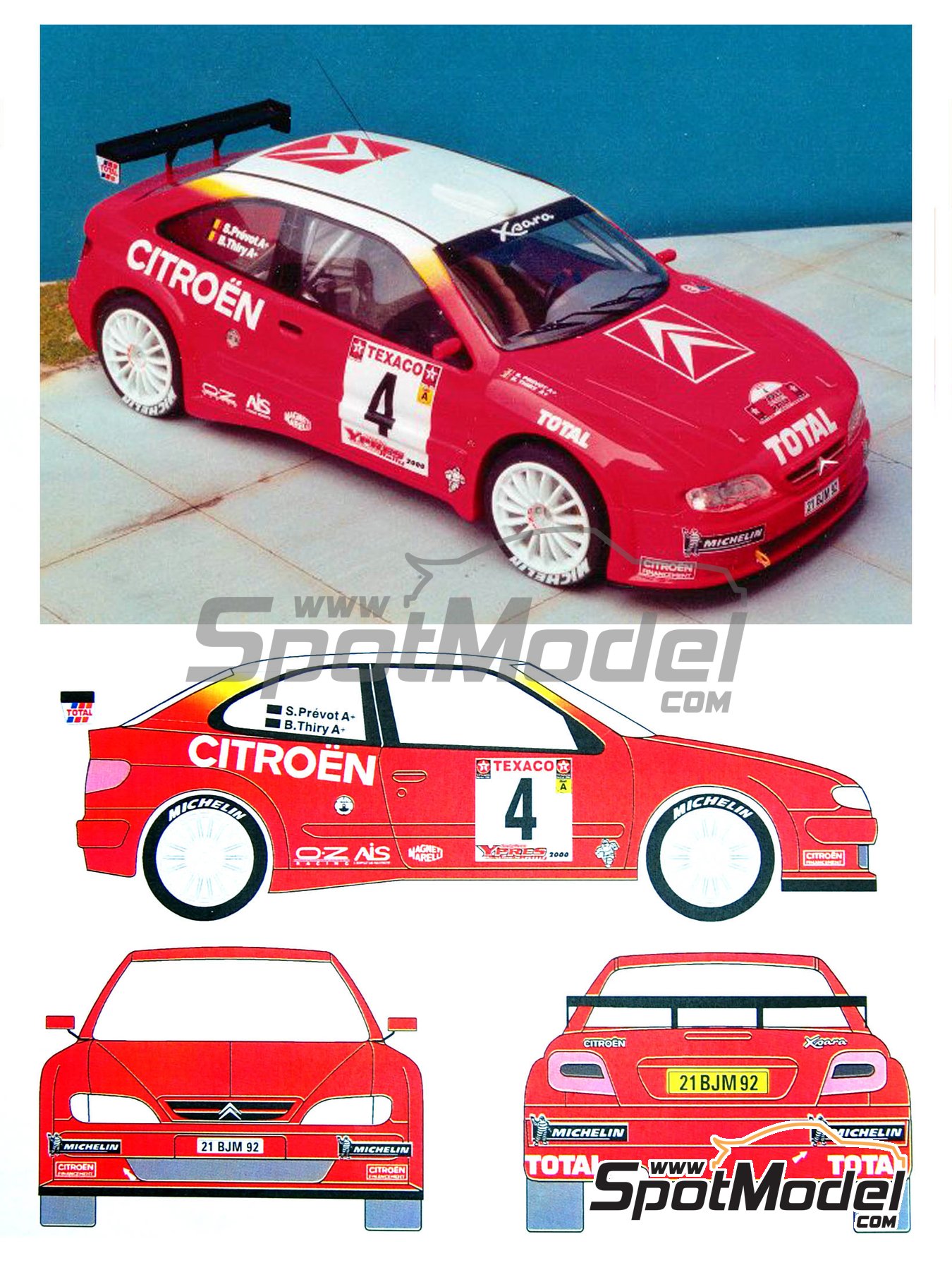 Modellino Auto Macchina Rally WRC n 33 Citroen Xsara Kit Car 1999 Scala 1:24 