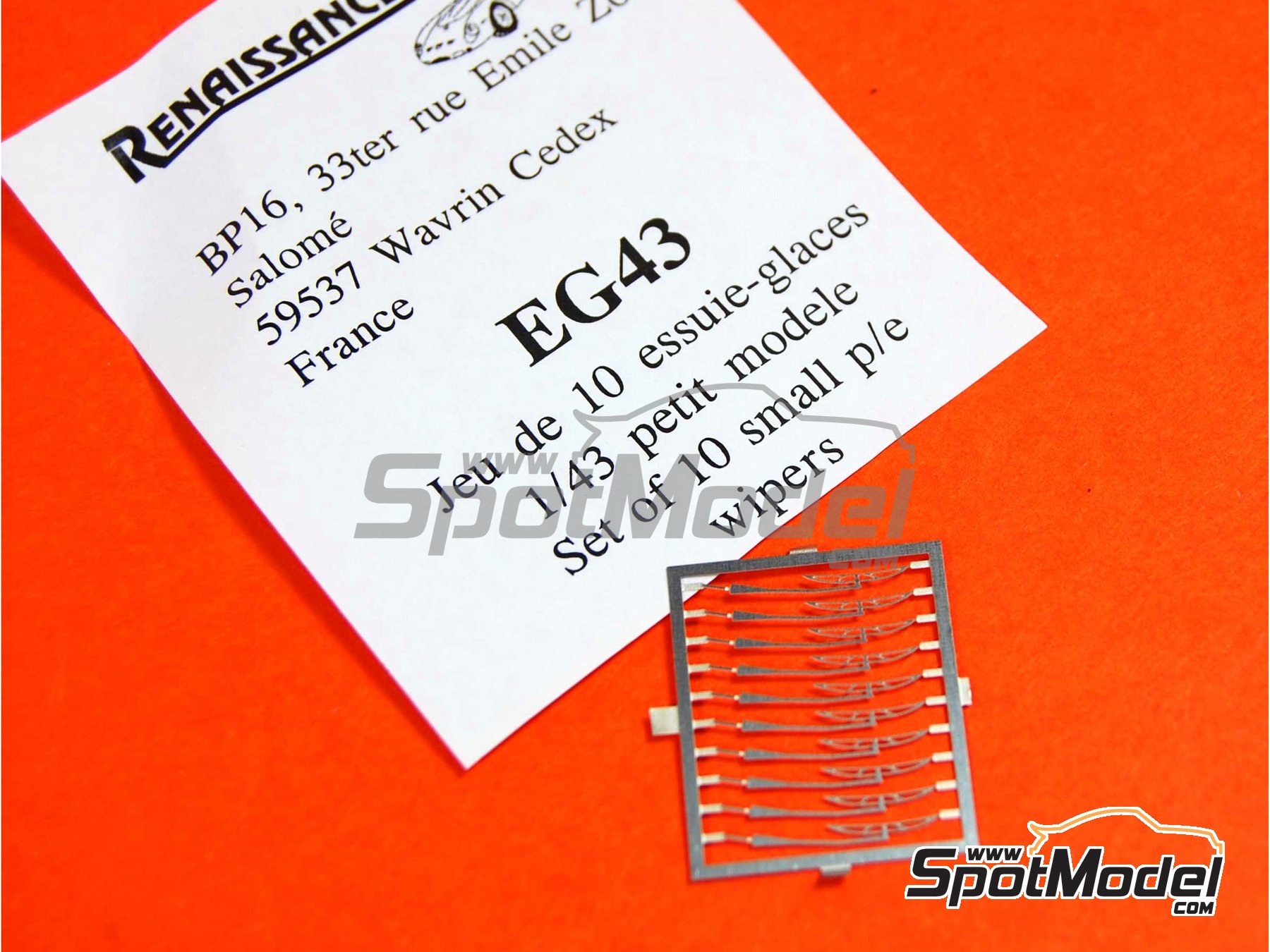 Image 2: Wiper blade | Detail in 1/43 scale manufactured by Renaissance Models (ref.&nbsp;EG43)