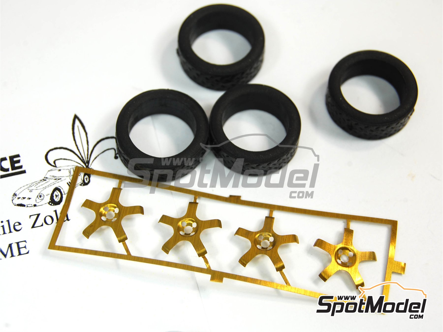 Image 2: Enkei 5 spokes 18 inches Rally rims | Rims and tyres set in 1/43 scale manufactured by Renaissance Models (ref.&nbsp;43ENK18-5, also ENK18-5)