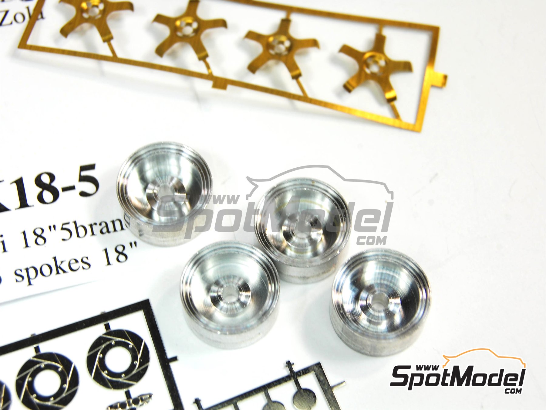 Image 4: Enkei 5 spokes 18 inches Rally rims | Rims and tyres set in 1/43 scale manufactured by Renaissance Models (ref.&nbsp;43ENK18-5, also ENK18-5)
