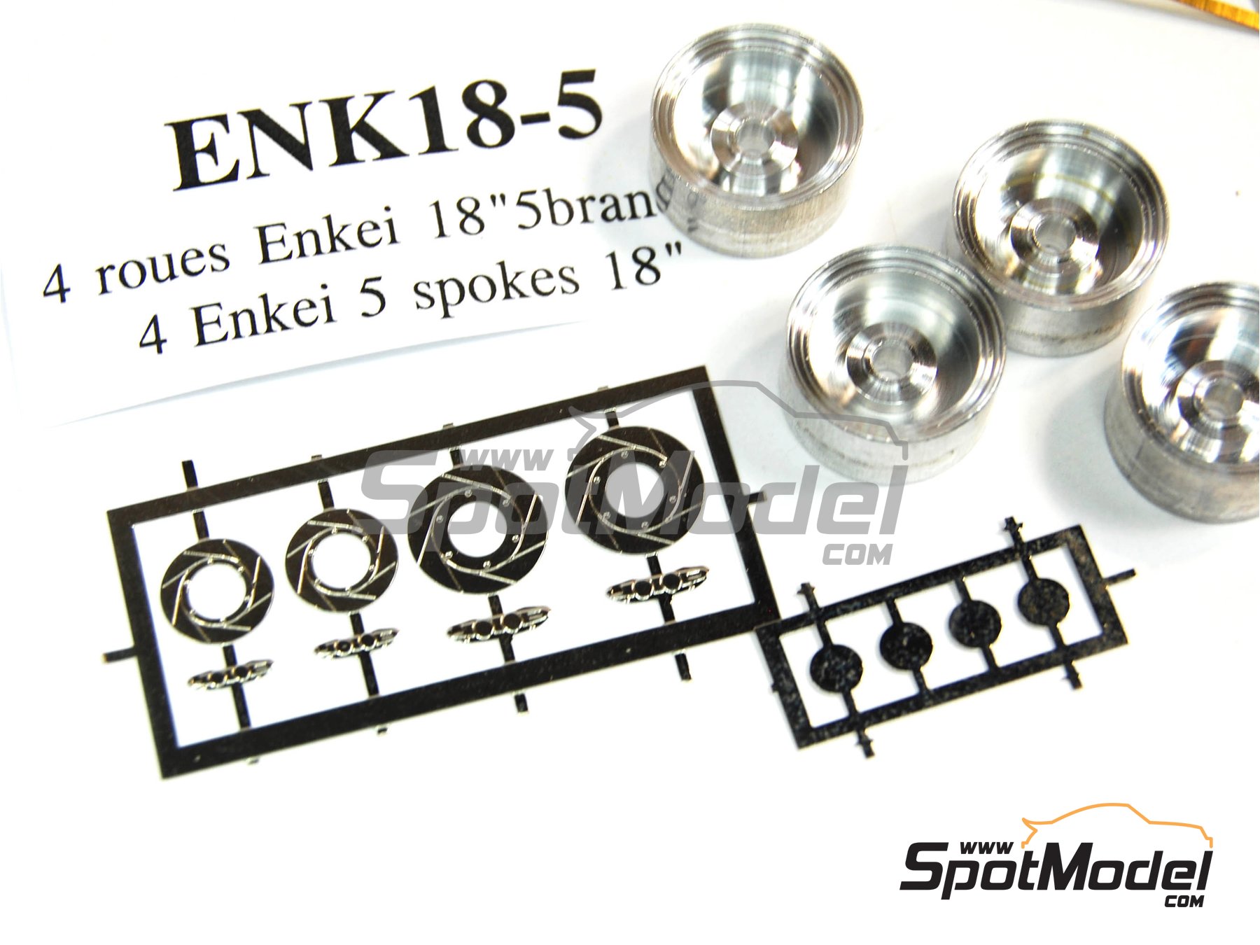 Image 5: Enkei 5 spokes 18 inches Rally rims | Rims and tyres set in 1/43 scale manufactured by Renaissance Models (ref.&nbsp;43ENK18-5, also ENK18-5)