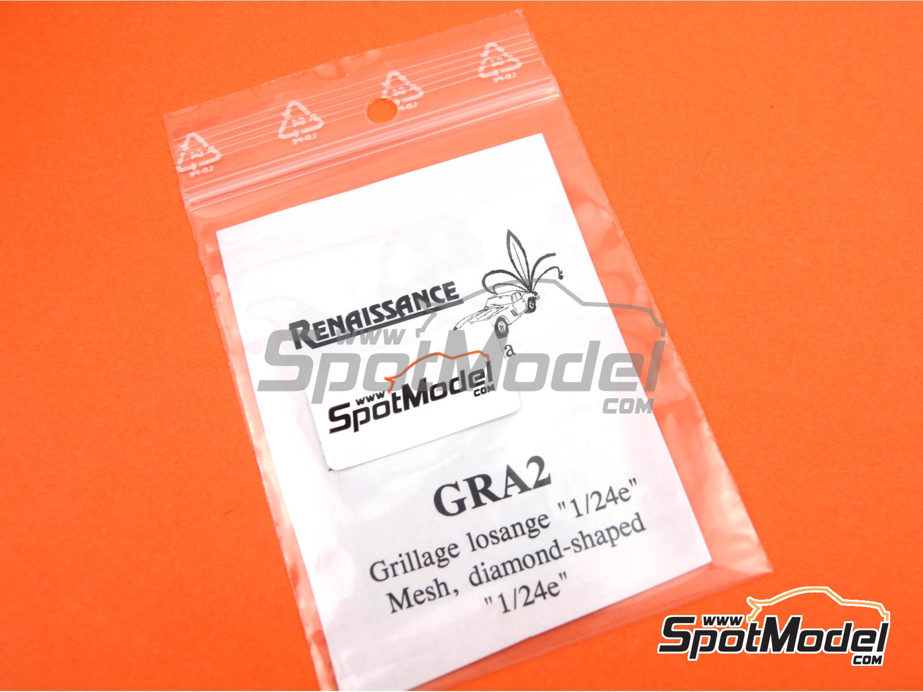 Image 1: Diamond shaped mesh | Mesh in 1/24 scale manufactured by Renaissance Models (ref.&nbsp;GRA2)