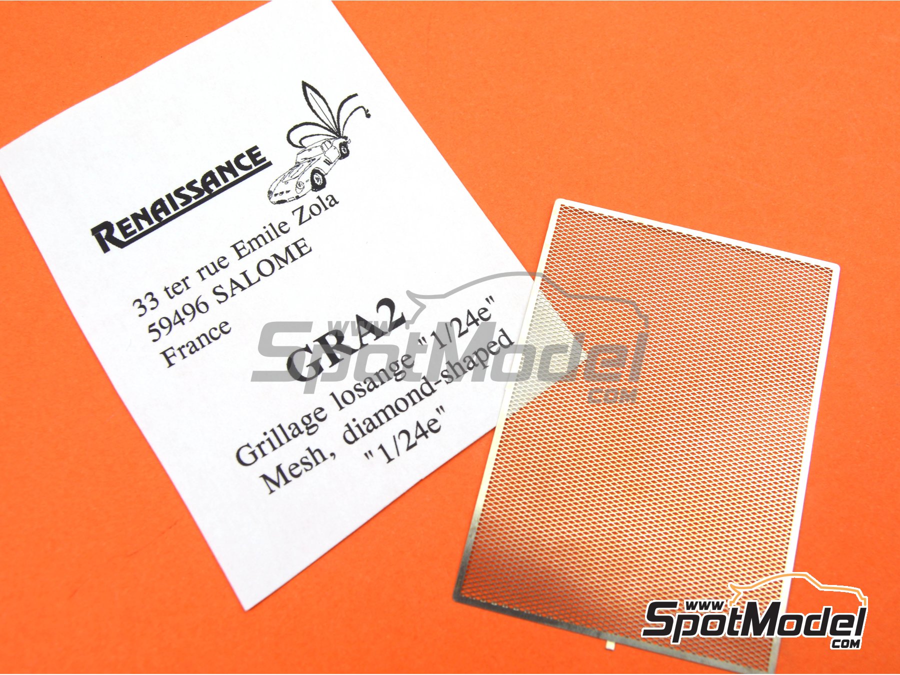 Image 2: Diamond shaped mesh | Mesh in 1/24 scale manufactured by Renaissance Models (ref.&nbsp;GRA2)