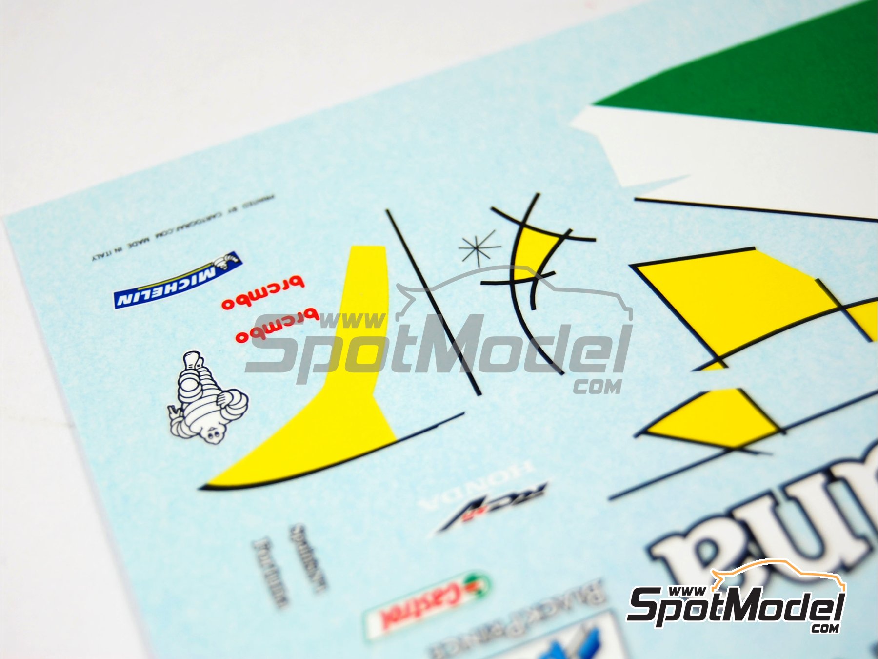 Image 11: Honda RC211V Equipo Gresini Racing patrocinado por Fortuna "Spain's number 1" - Campeonato del Mundo de Moto GP 2006 | Decoraci&oacute;n en escala&nbsp;1/12 fabricado por Renaissance Models (ref.&nbsp;MTK12-026, tambien MTK12/026)