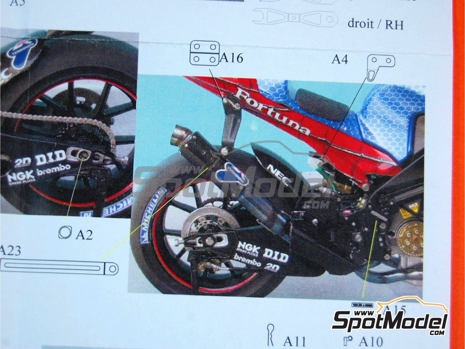Image 8: Yamaha YZR-M1 -  2004, 2005, 2006, 2007 y 2008 | Set de mejora y detallado en escala 1/12 fabricado por Renaissance Models (ref. MTK12-036, tambien MTK12/036)