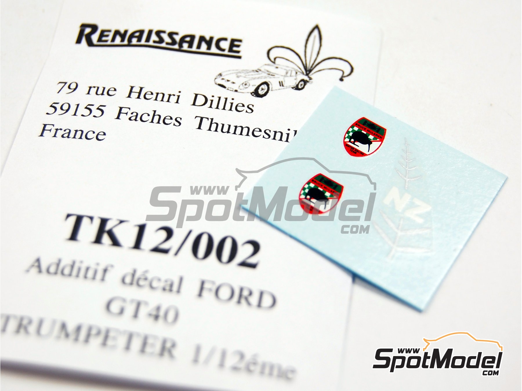 Image 1: Ford GT40 Mk I | Decoraci&oacute;n en escala&nbsp;1/12 fabricado por Renaissance Models (ref.&nbsp;TK12-002, tambien TK12/002)