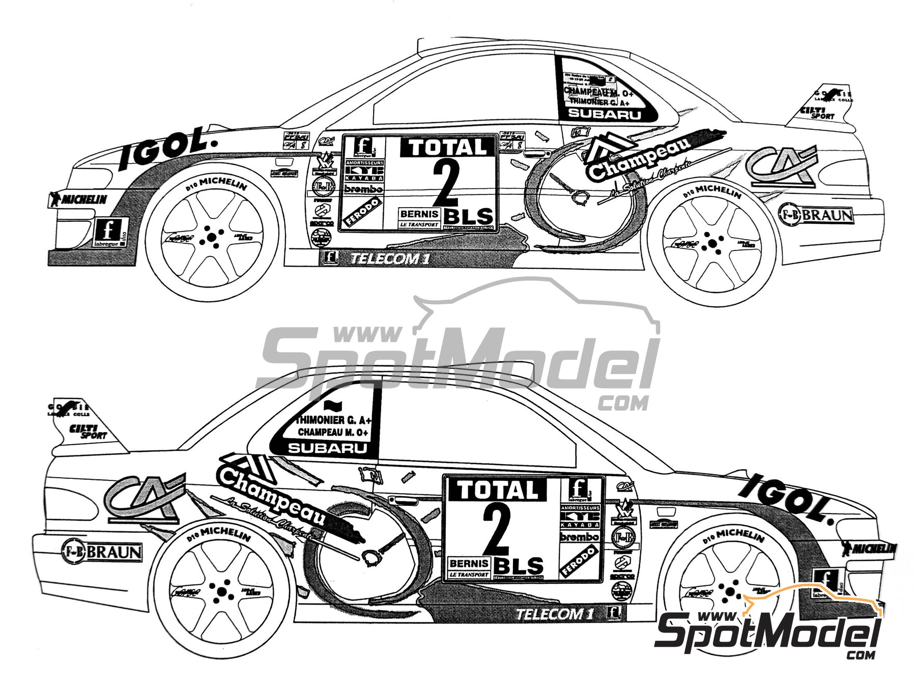 Décalcomanies 1/24 Subaru Impreza Rallye Du Limousin 1997 - Modélisme - Neuf