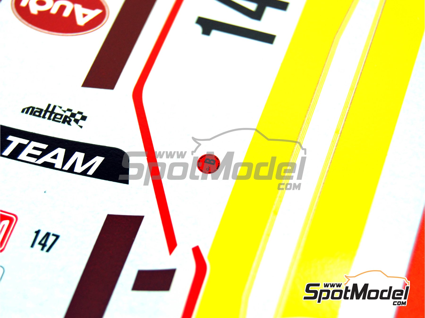 Image 11: Audi Quattro Grupo B Equipo Audi Team patrocinado por HB International - Rally de Monte Carlo - Rallye Automobile de Monte-Carlo 1984 | Decoración en escala 1/24 fabricado por Renaissance Models (ref. TK24-046DS, tambien TK24/046DS)