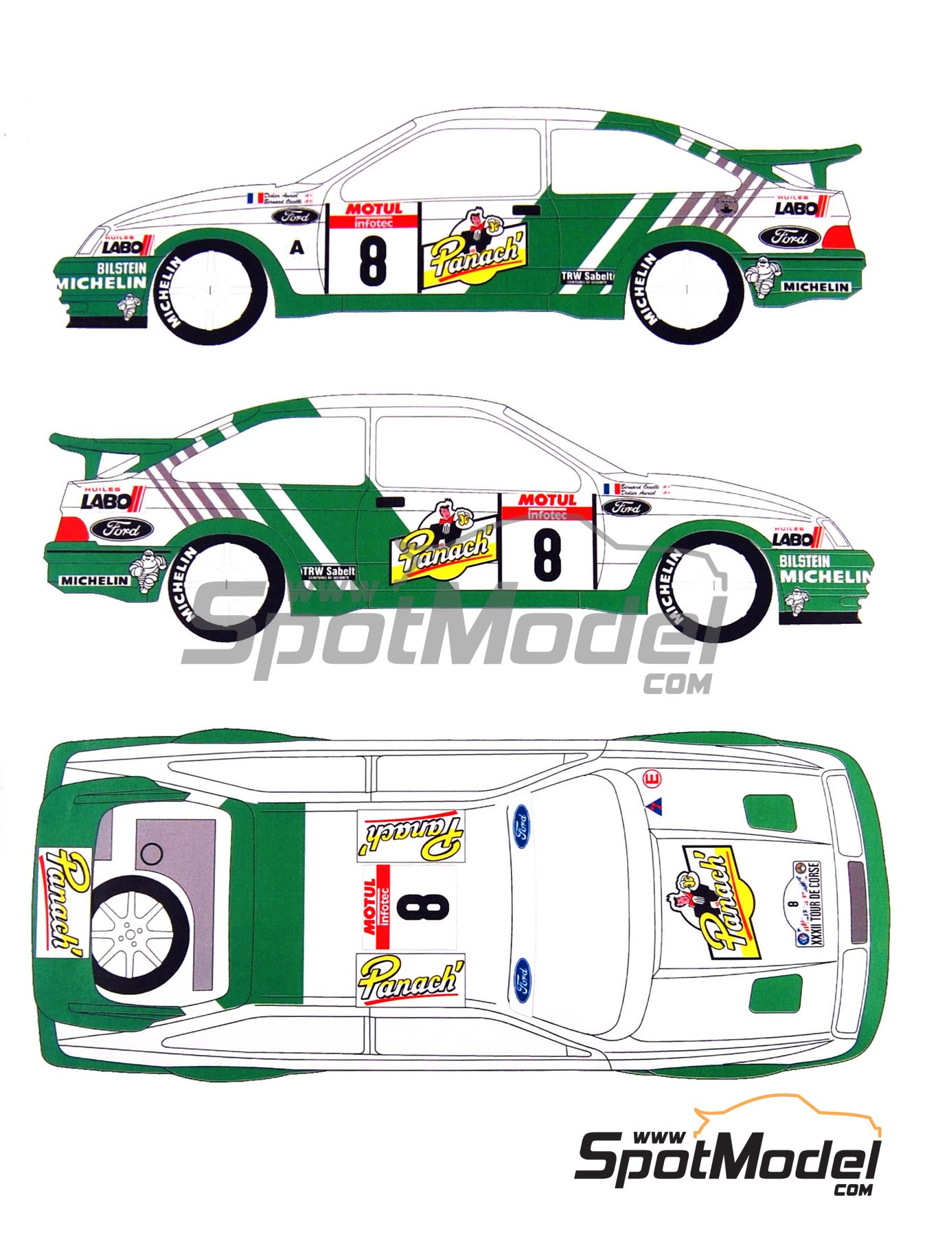 Autoart Ford Sierra Cosworth 1/18 - Rallye Auriol Tour De Corse 1988