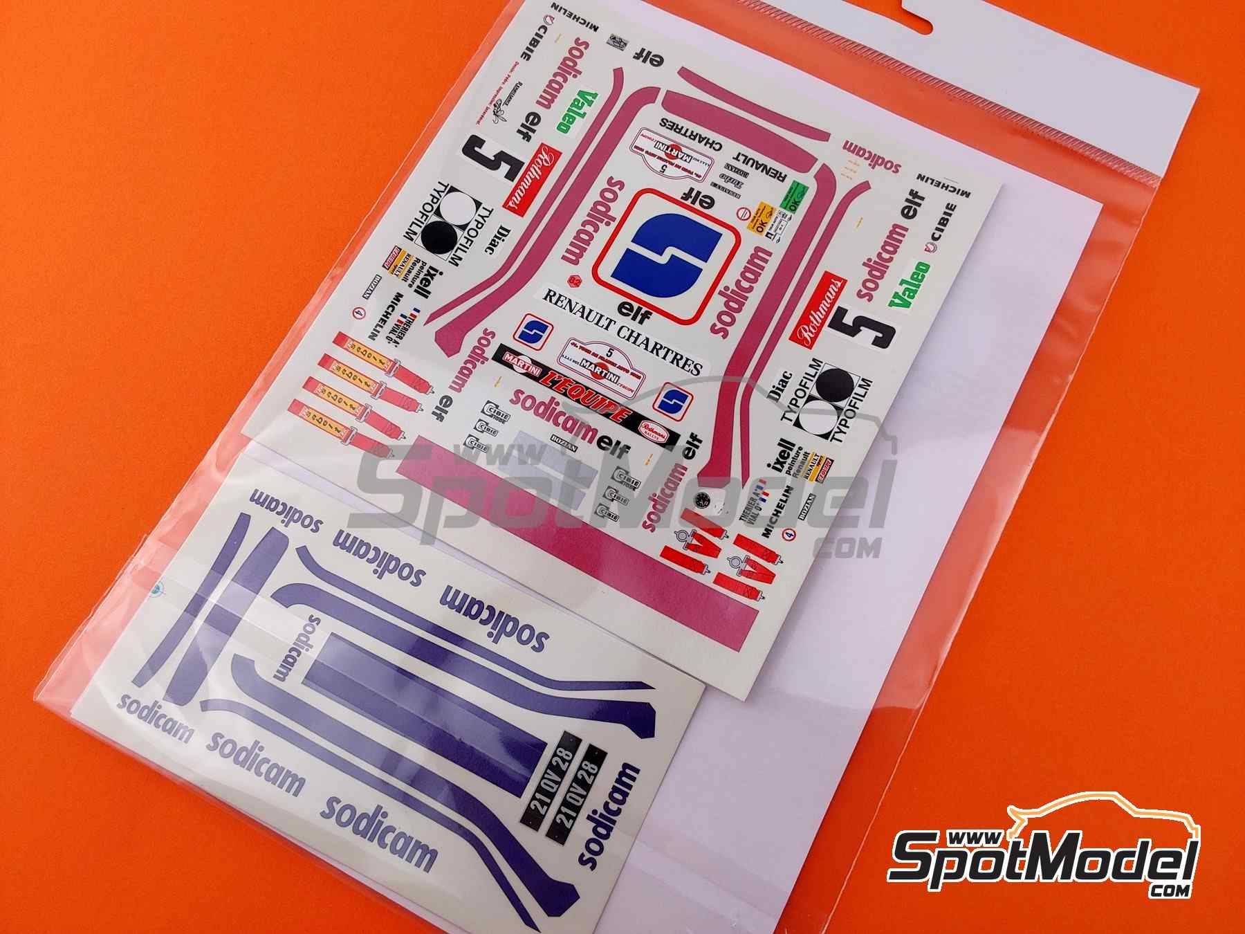 Image 2: Renault 5 Turbo patrocinado por Sodicam - Tour de France Automobile 1982 | Decoración en escala 1/24 fabricado por Renaissance Models (ref. TK24-062, tambien TK24/062)