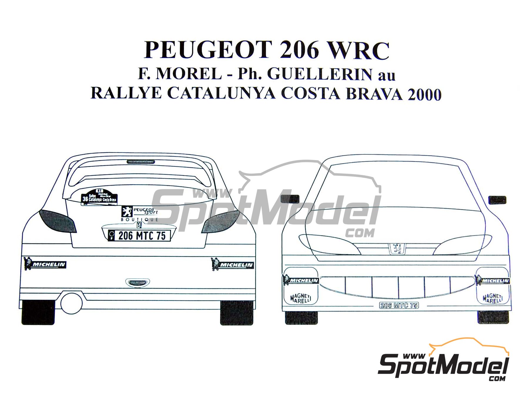 Planche De Décalcomanies 1/43 Peugeot 208 Francoli Rally Catalunya 2019 WRC - Neuf, Pour Modèles Rallye