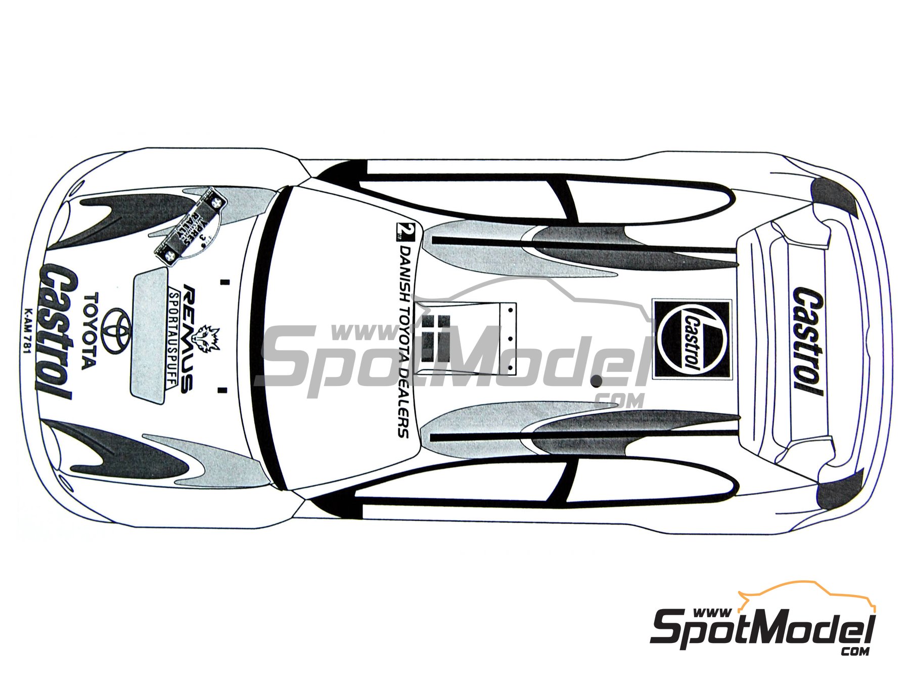 Image 2: Toyota Corolla WRC sponsored by Castrol - Ypres Rally 2000 | Marking / livery in 1/24 scale manufactured by Renaissance Models (ref.&nbsp;TK24-072, also TK24/072)