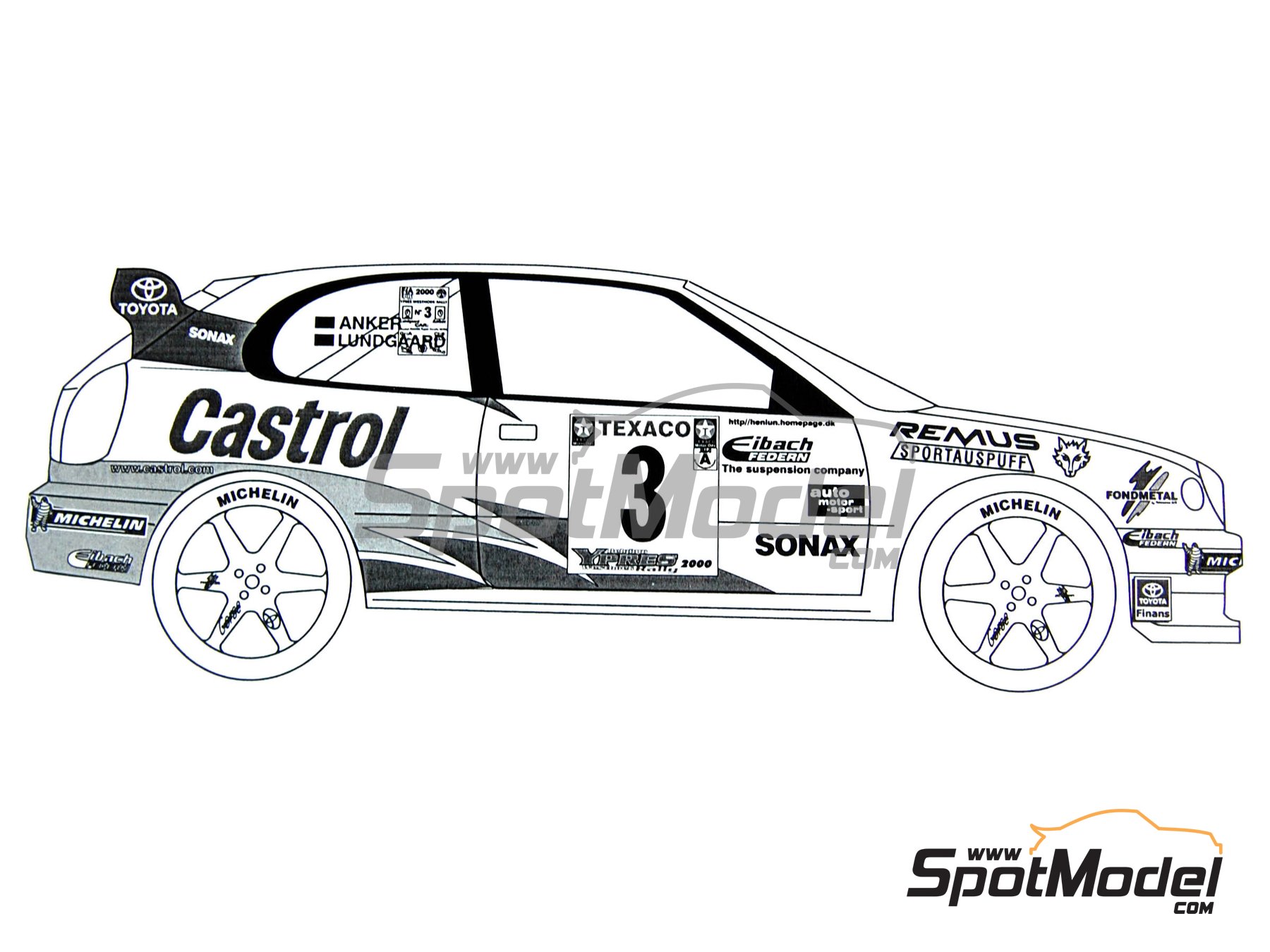 Fiber Decal Set Scale Motorsport 7015 x 1/24 Toyota Corolla WRC Template Comp 