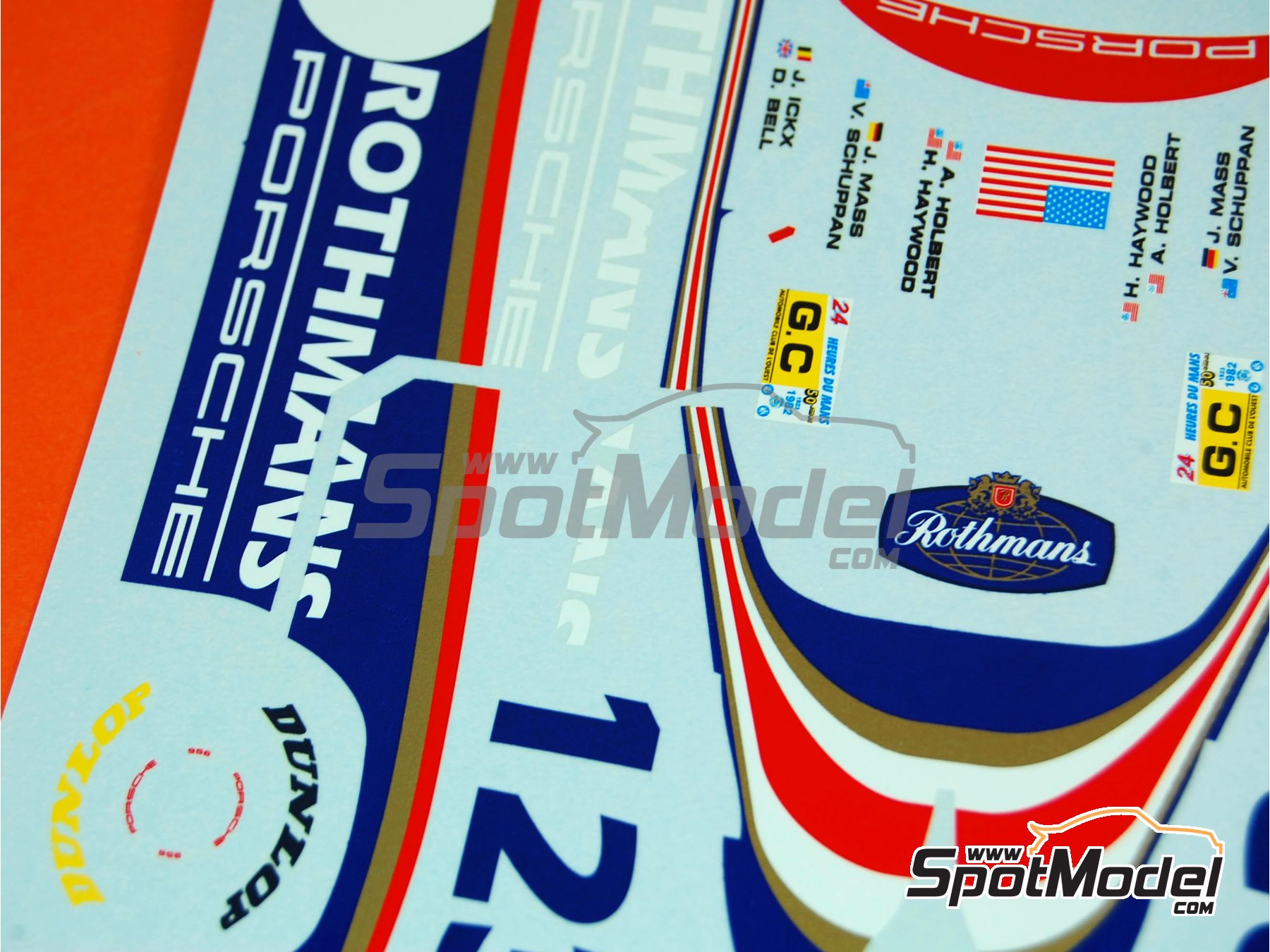 Image 6: Porsche 956 patrocinado por Rothmans - 24 Horas de Le Mans 1982 | Decoraci&oacute;n en escala&nbsp;1/24 fabricado por Renaissance Models (ref.&nbsp;TK24-088, tambien TK24/088)