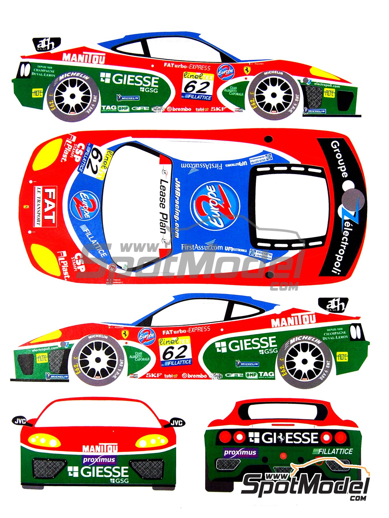 Renaissance Models Marking Livery 1 24 Scale Ferrari 360 Modena Jmb Racing Team 62 David Terrien Us Garbagnat Pescatori 24 Hours Spa Francorchamps 2001 For Tamiya References Tam24228 And Tam24298 Ref Tk24 105ds Spotmodel