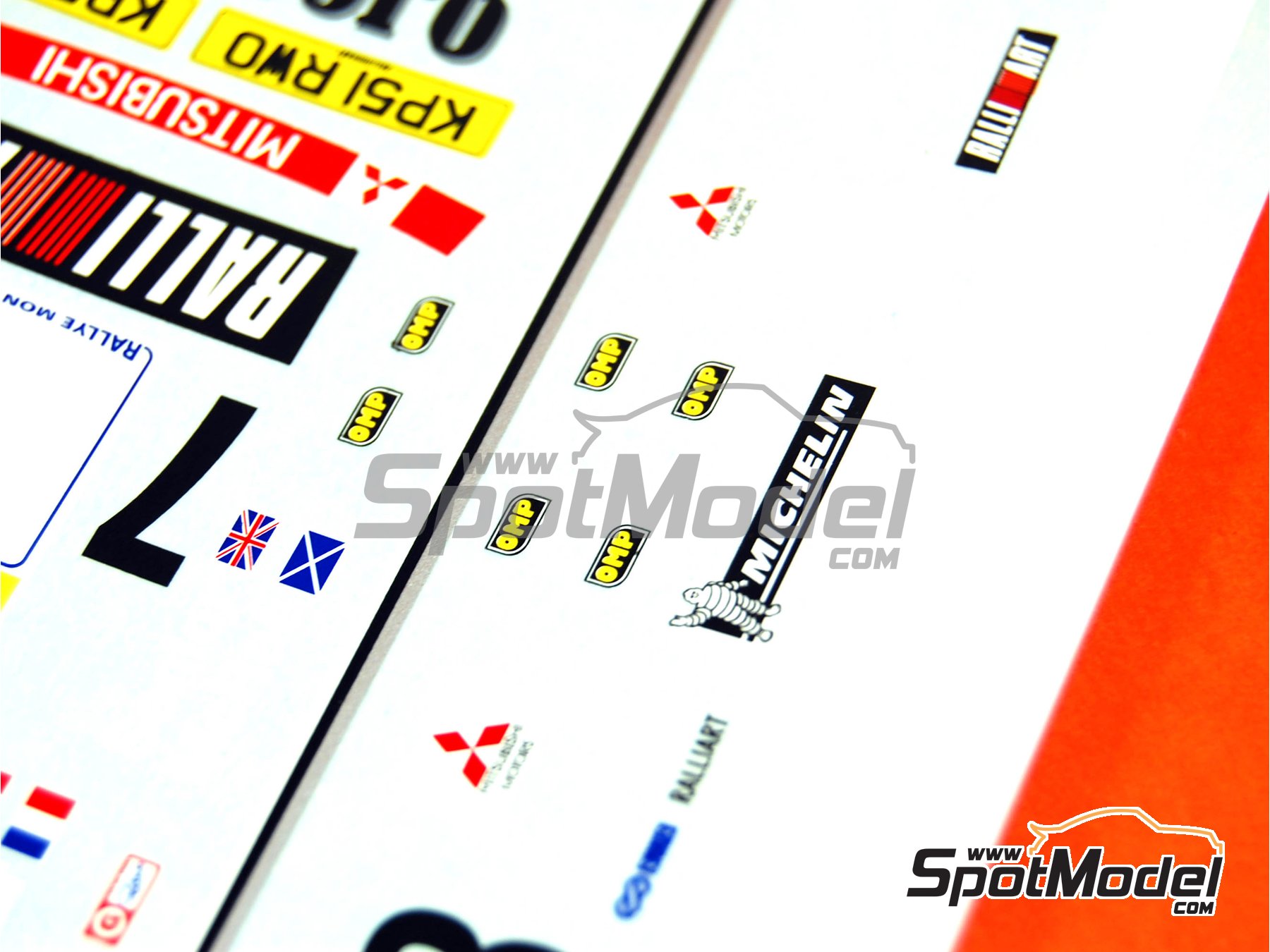 Image 13: Mitsubishi Lancer Evo VII patrocinado por Marlboro Ralli Art - Rally de Monte Carlo - Rallye Automobile de Monte-Carlo 2002 | Decoraci&oacute;n en escala&nbsp;1/24 fabricado por Renaissance Models (ref.&nbsp;TK24-130, tambien TK24/130)