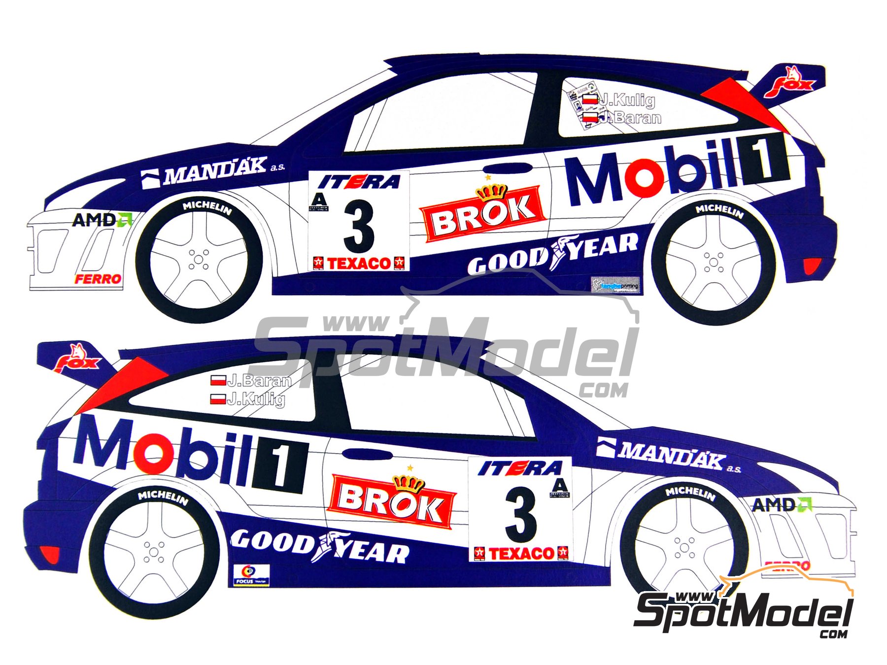 Décalcomanies 1/18 Ford Focus WRC N°32 - Kulig - Portugal 2000 - Colorado VV18031